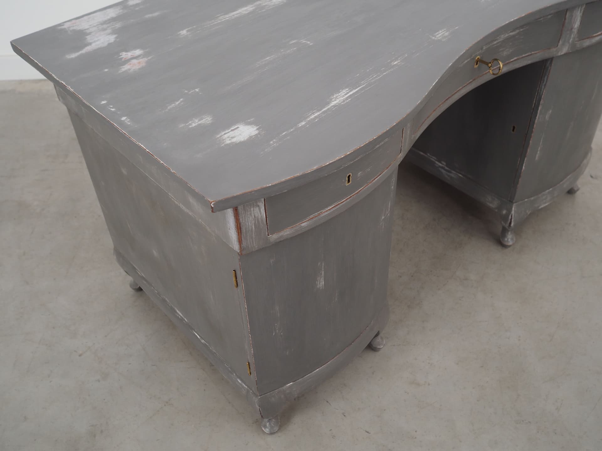 Biurko, ciemnoszary, mahoń, Dania, lata 60. - 78969