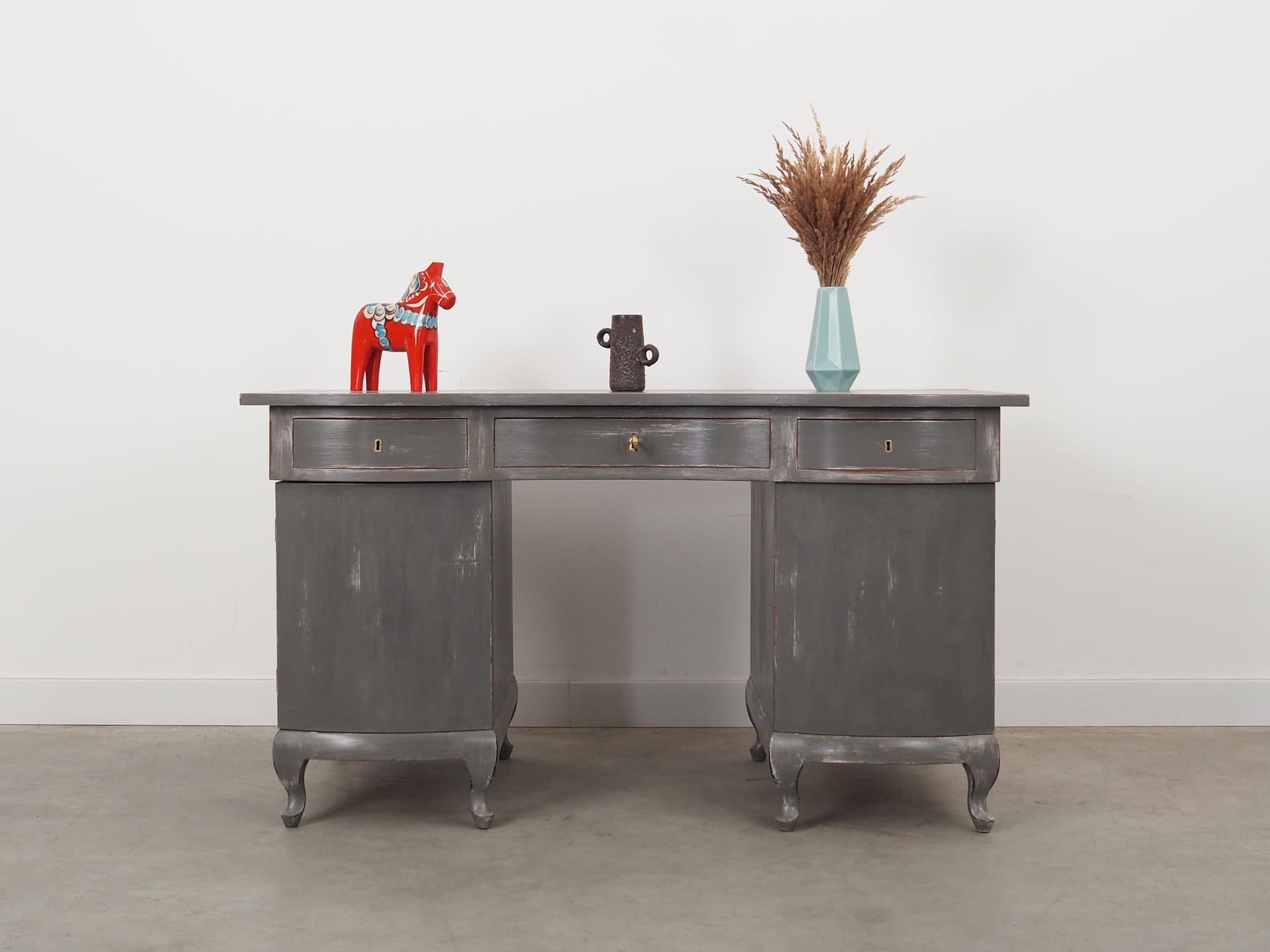 Biurko, ciemnoszary, mahoń, Dania, lata 60. - 78957