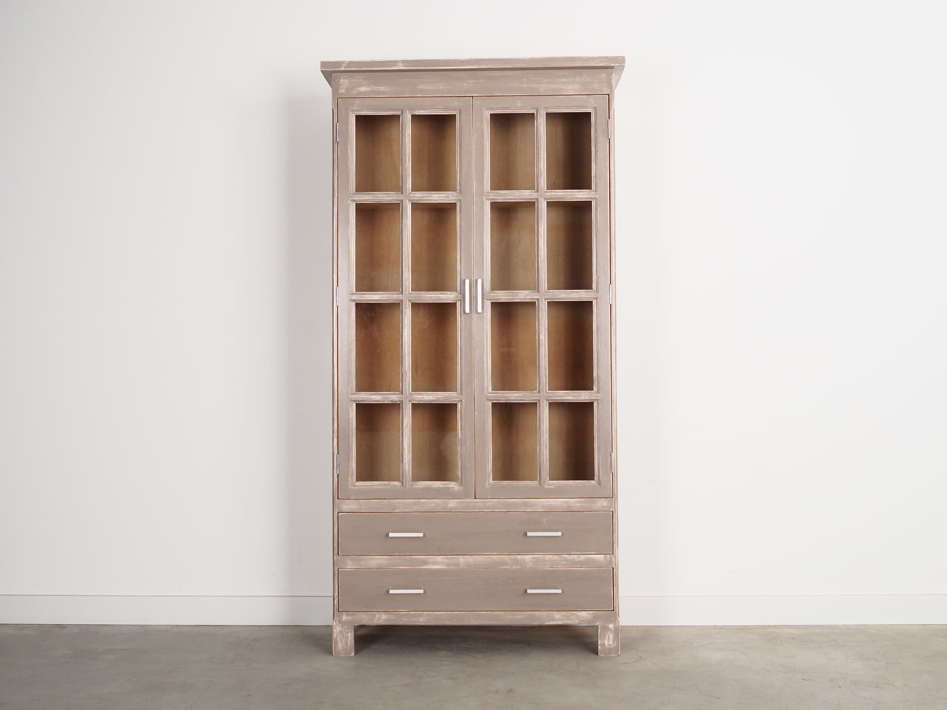 Witryna, beżowy, dąb, Dania, lata 80. - 78972