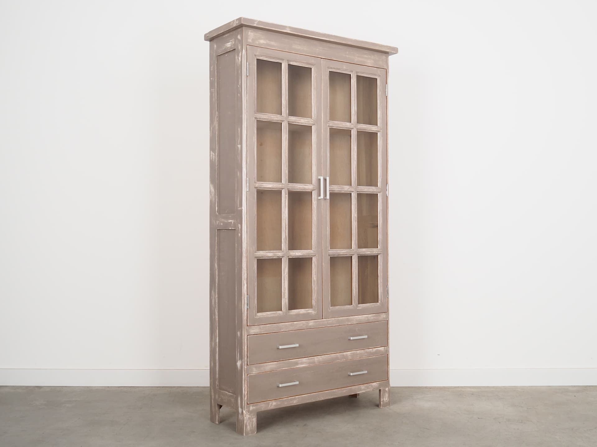 Witryna, beżowy, dąb, Dania, lata 80. - 78977