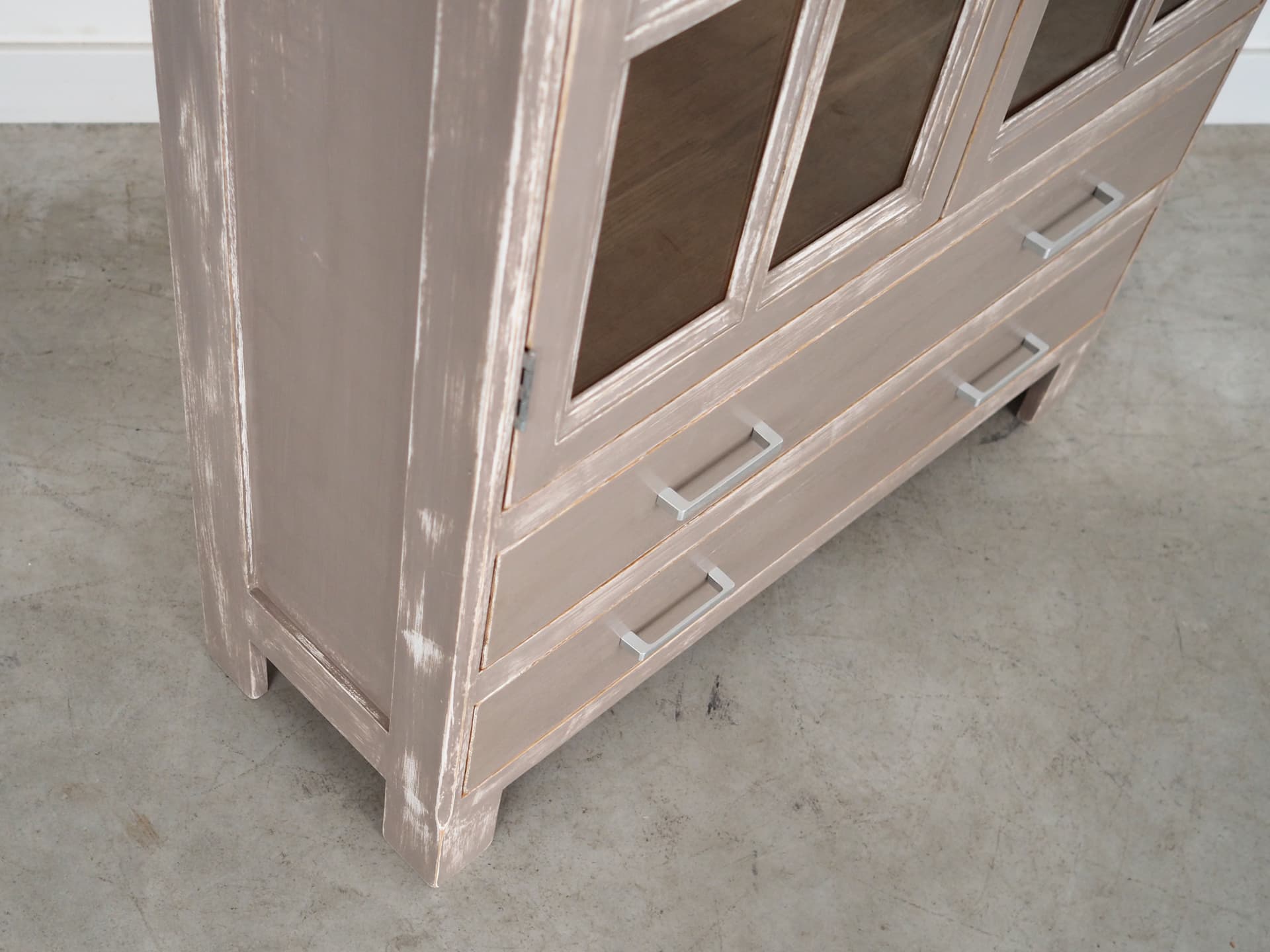 Witryna, beżowy, dąb, Dania, lata 80. - 78981