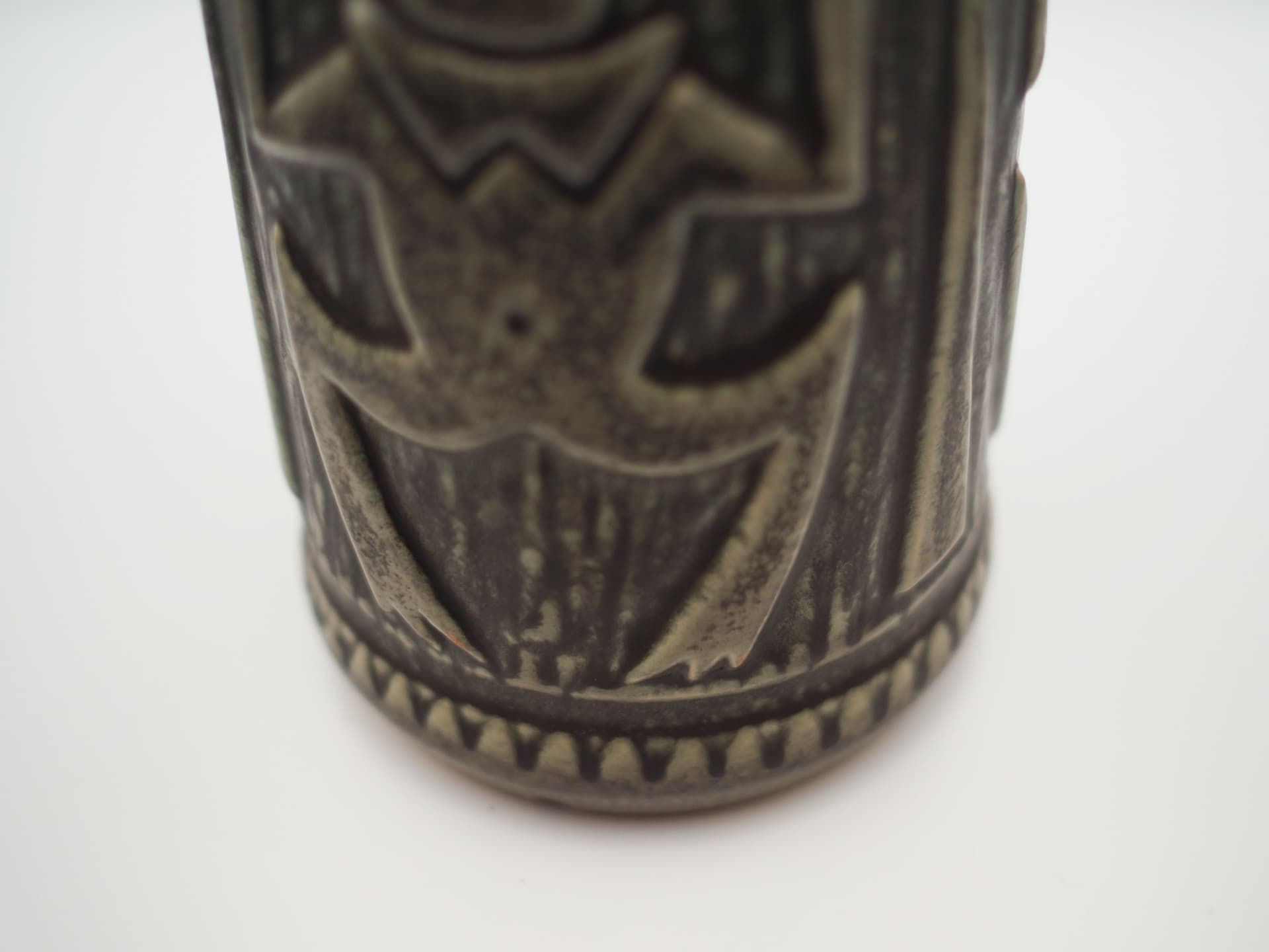 Wazon, oliwkowy, kamionka, Johgus Bornholm Keramik, Dania, lata 60. - 79007