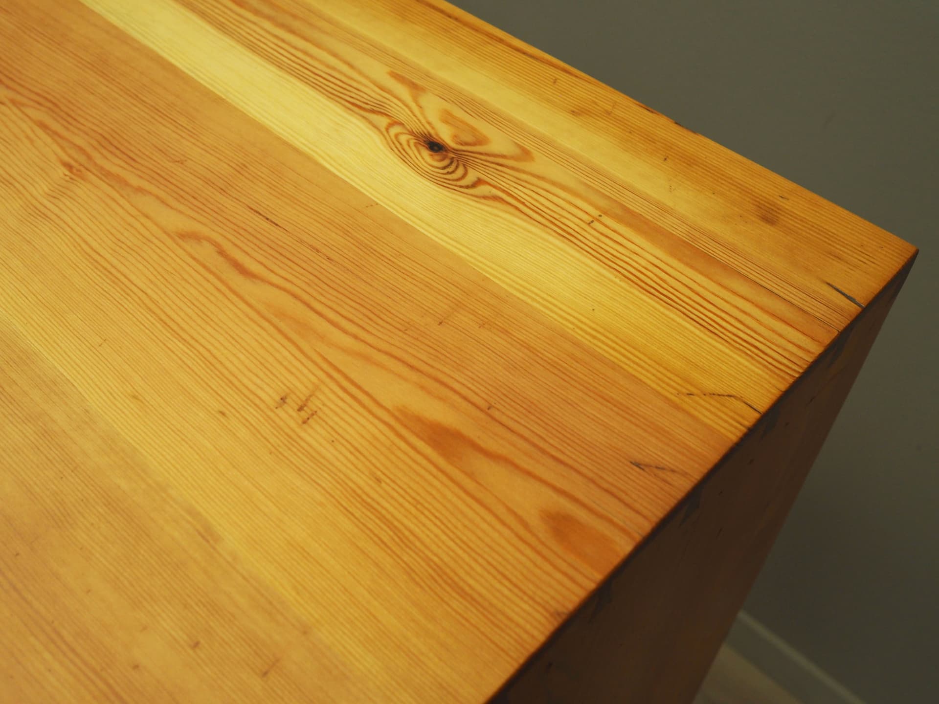 Display cabinet, light brown pine, glass, Denmark, 1980s. - 79055