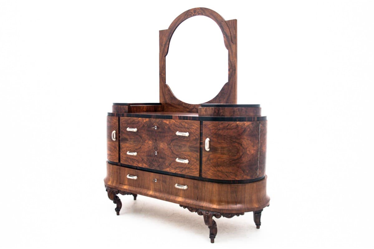 Orzechowa toaletka art deco, Włochy, lata 20. - 57588