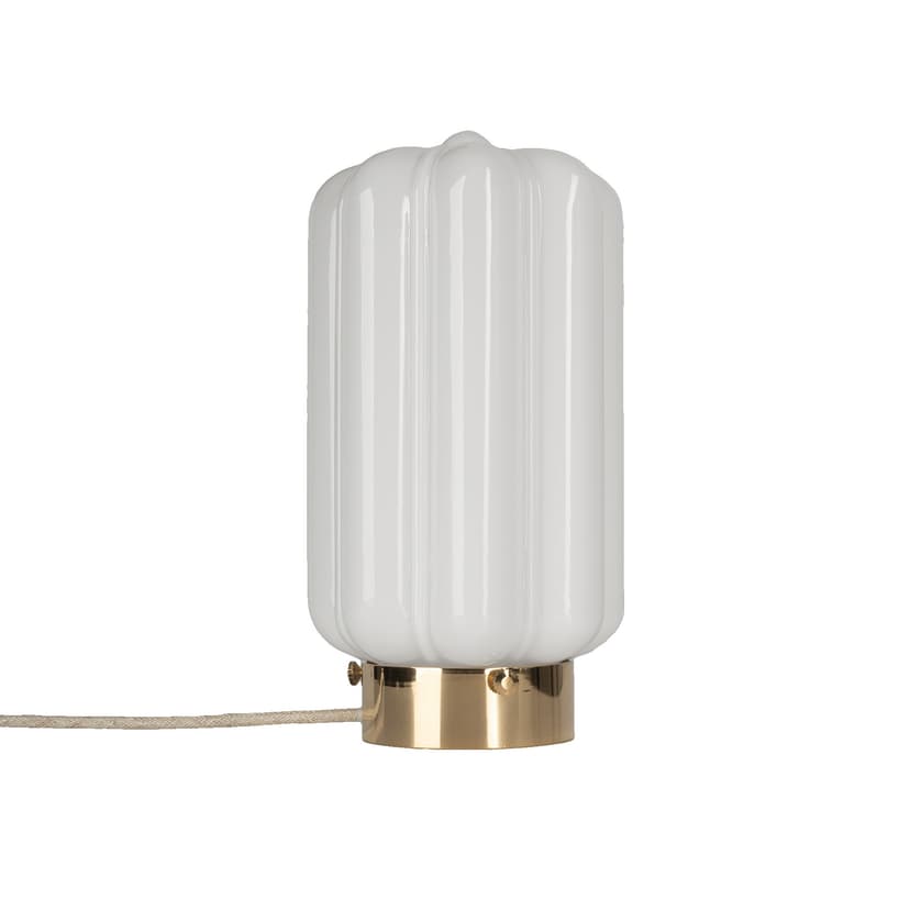 Lampa stołowa Deco szło opalowe, mosiądz, Embassy Interiors