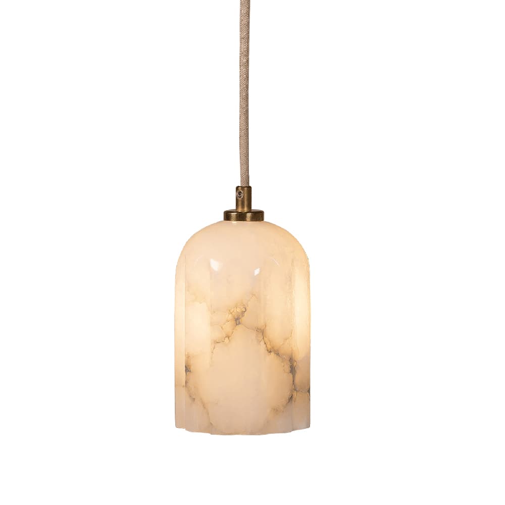 Lampa wisząca Urania wzorzysty alabaster, mosiądz, Embassy Interiors