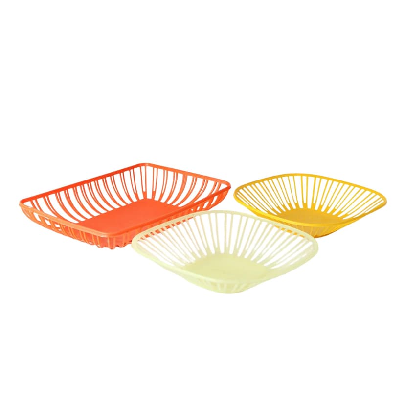 Zestaw koszyków, multikolor, plastik, Czechosłowacja, lata 60.