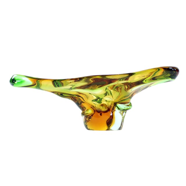 Bowl Niagara, multicolor glass, by F. Zemek, Czechoslovakia, 1960s. - DIMENSION