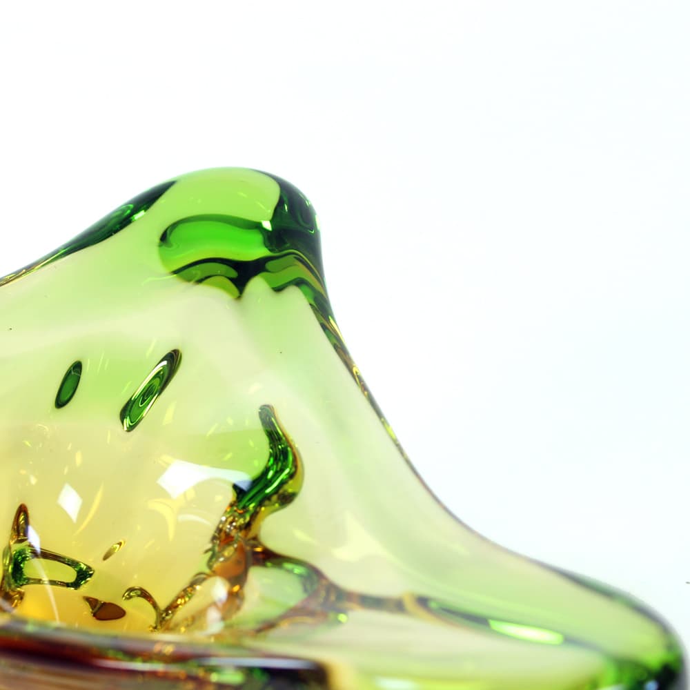 Bowl Niagara, multicolor glass, by F. Zemek, Czechoslovakia, 1960s. - 91232