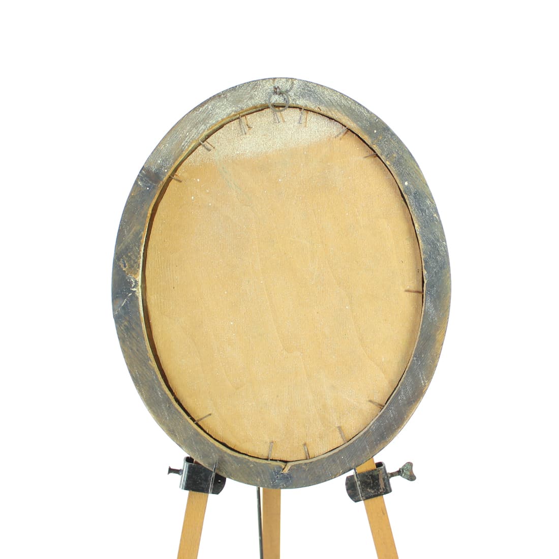 Portrait painting, grey, oil on wood, 1910s. - 91299