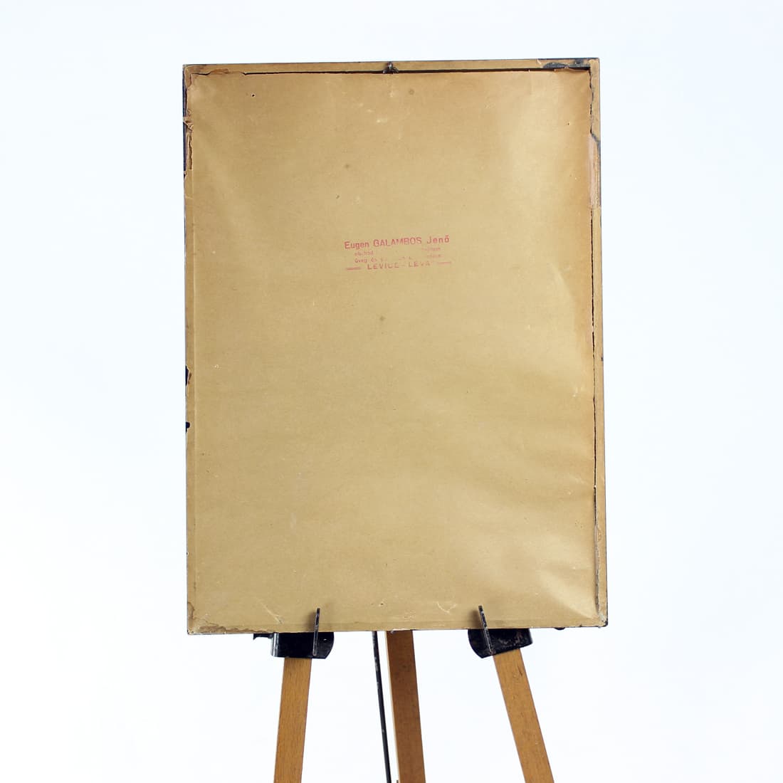 Wall drawing, grey, paper, black wooden frame, Czechoslovakia, 1950s - 91343