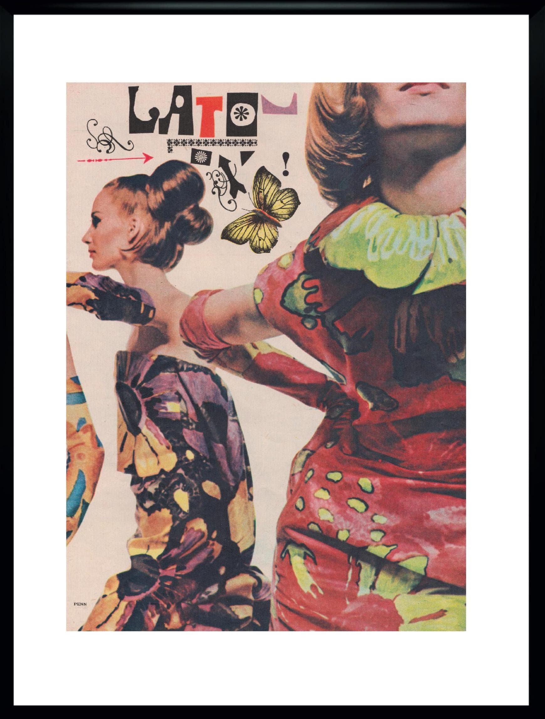 Kolaż prasowy LATO, multikolor, papier, Polska, lata 60.