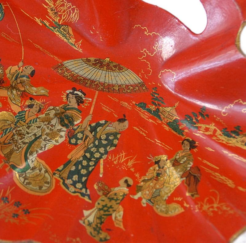 Black and Red Paper Mache Platter Set, France, 19th c. - 6255