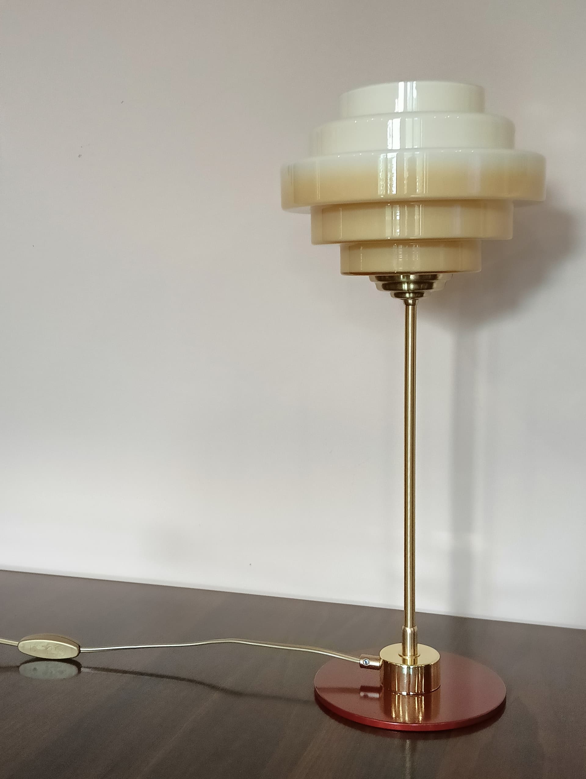 Desk Lamp Space Age, orange, glass, metal, Germany, 1970s. - 80378