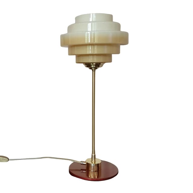 Desk Lamp Space Age, orange, glass, metal, Germany, 1970s. - DIMENSION