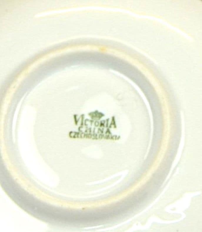 Serwis kawowo-herbaciany Art déco, Victoria, porcelana ivory white, Czechy, lata 20. - 579