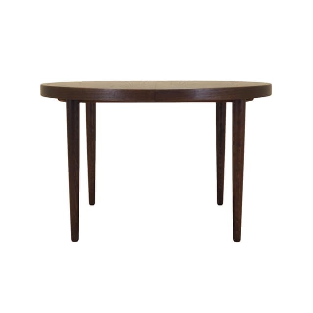 Stół, ciemny dąb, proj. K. Kristiansen, Dania, lata 70. - WYMIARY