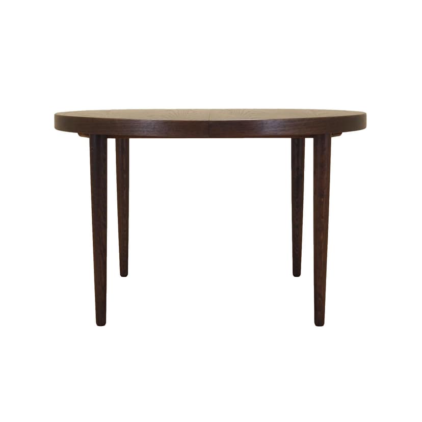 Table, dark oak, by K. Kristiansen, Denmark, 1970s.