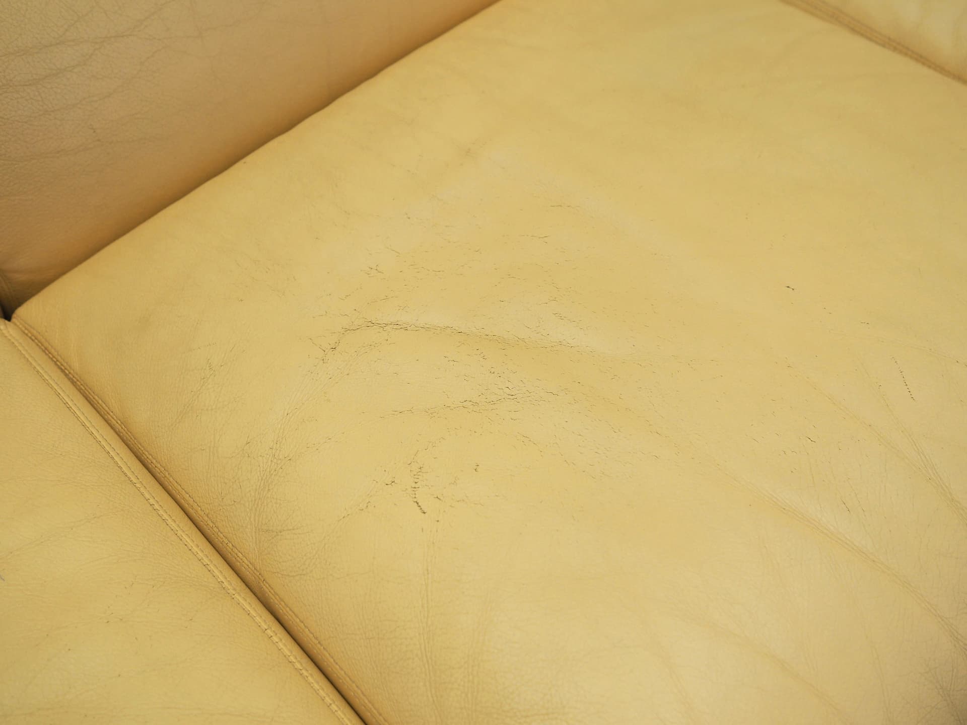 Sofa, żółty, skóra naturalna, Włochy, lata 60. - 81029