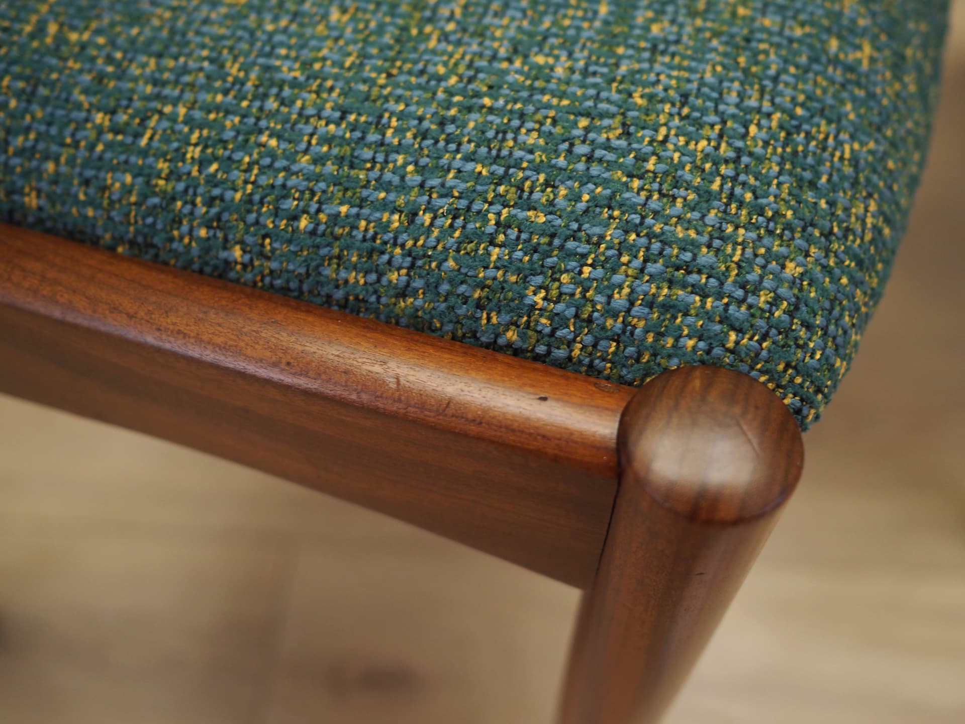 Komplet dwóch krzeseł, morsko-zielony, teak, Dania, lata 70. - 81132