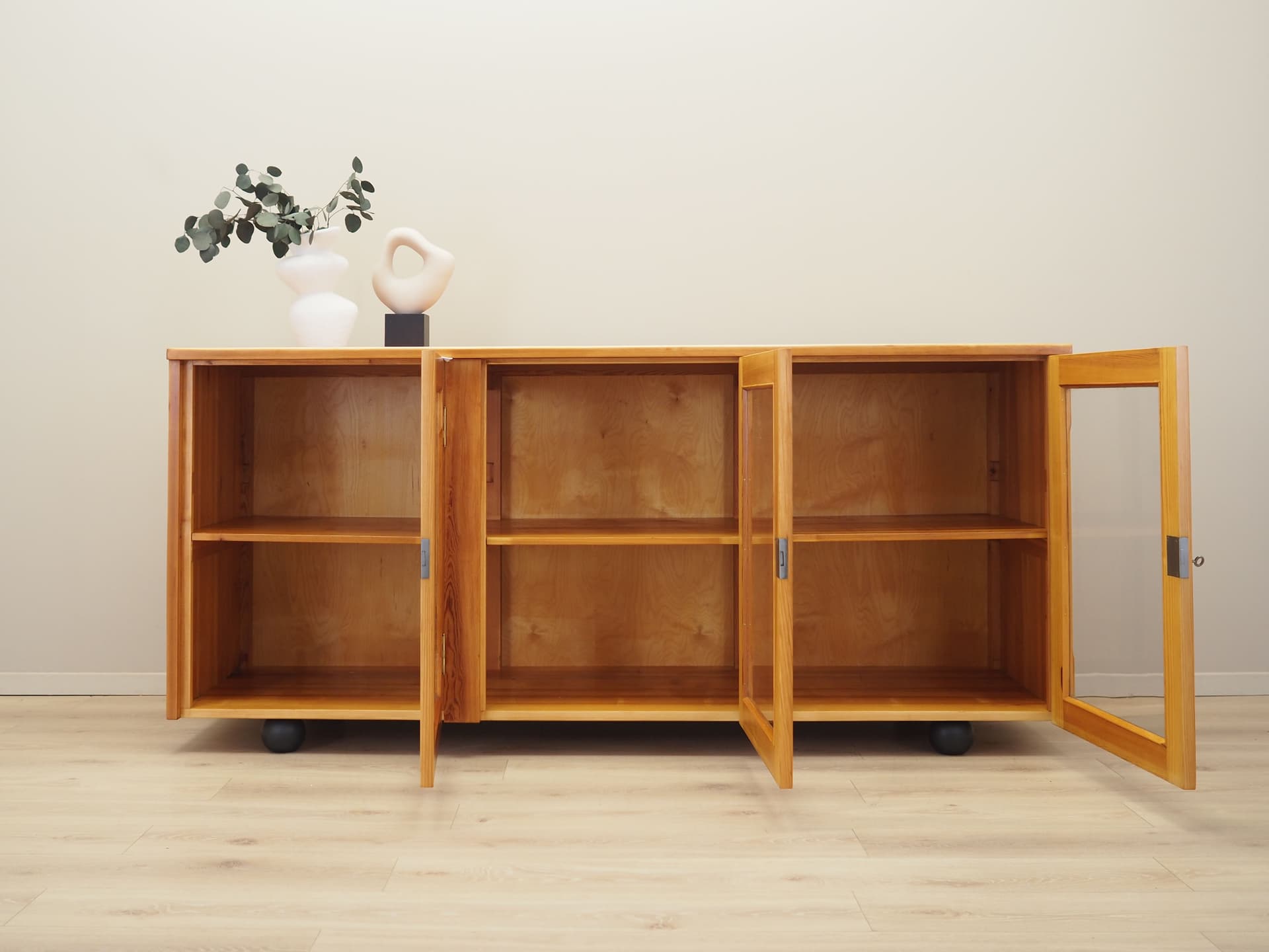 Display Cabinet, light brown pine, Denmark, 1980s. - 81173