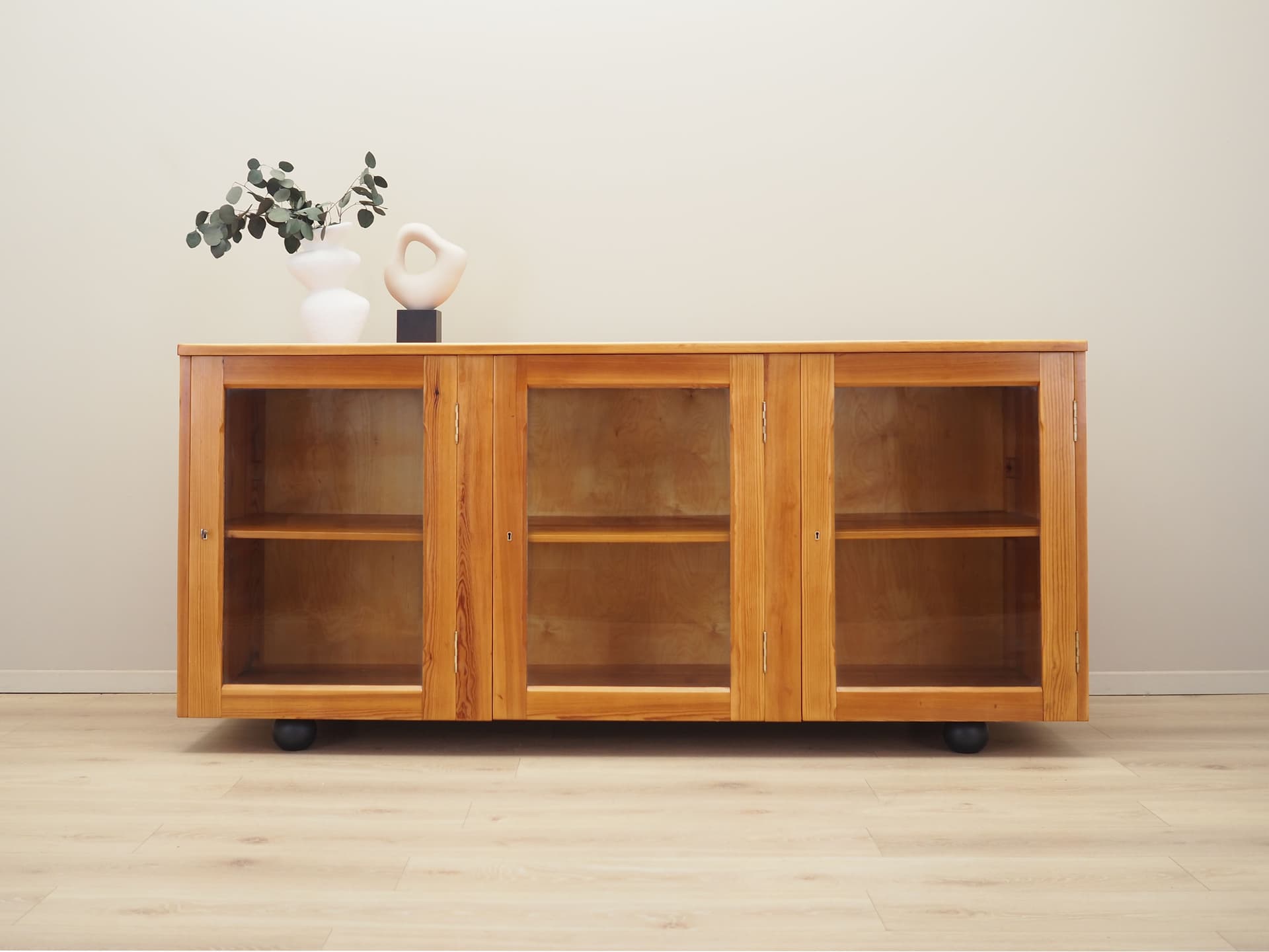 Display Cabinet, light brown pine, Denmark, 1980s. - 81172