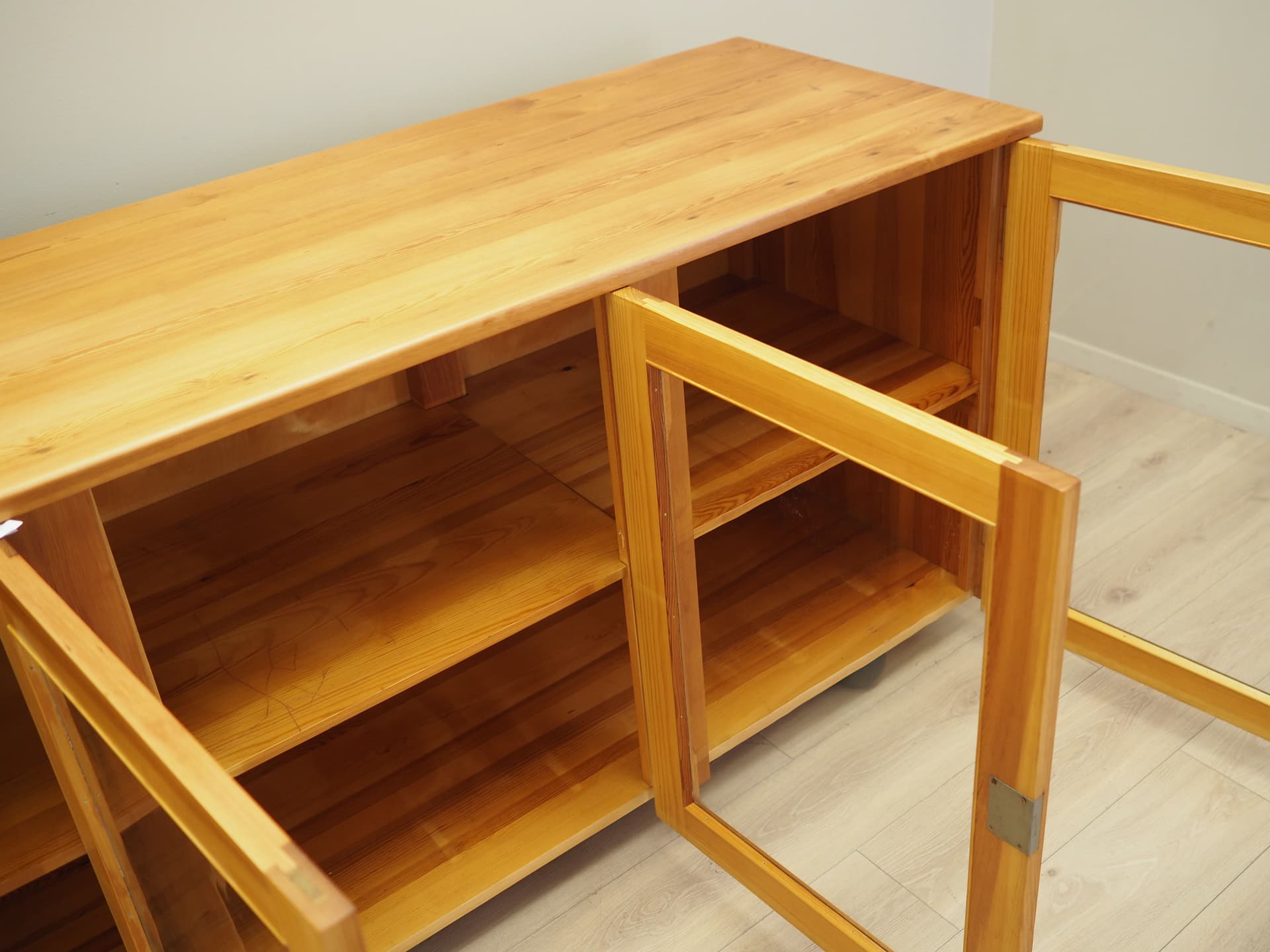 Display Cabinet, light brown pine, Denmark, 1980s. - 81174