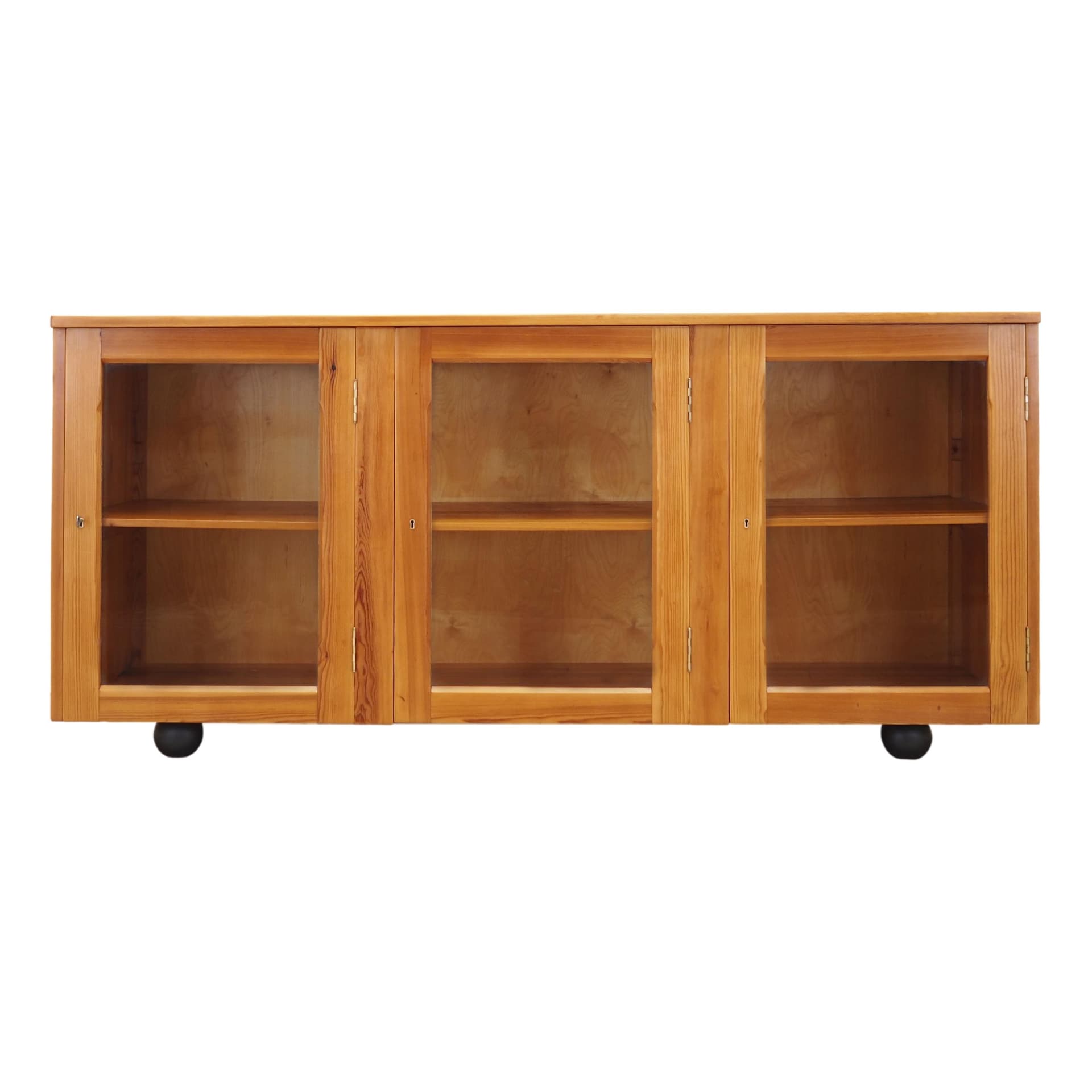 Display Cabinet, light brown pine, Denmark, 1980s.