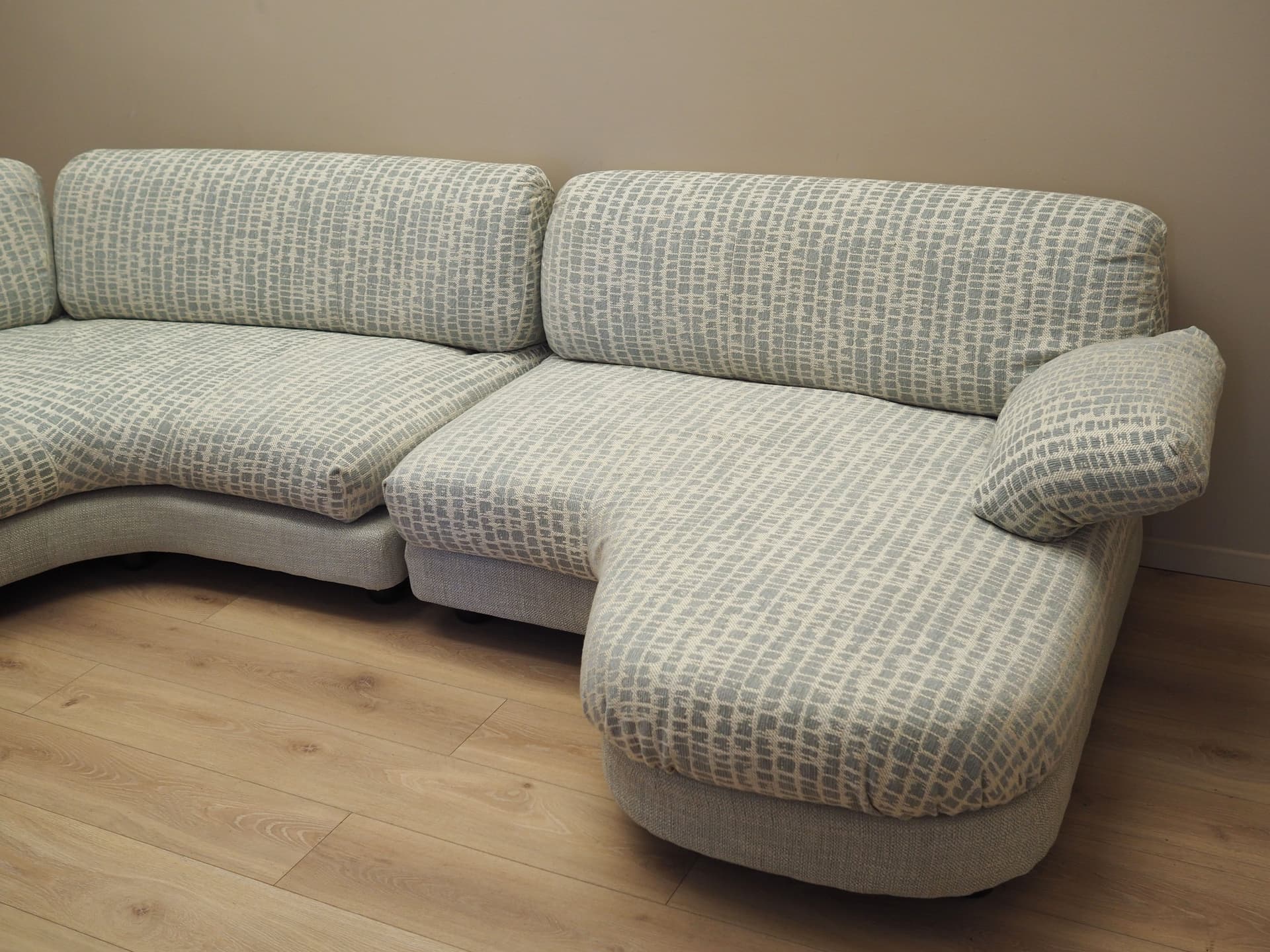 Narożnik modułowy, szary, tkanina, Włochy, lata 70. - 81359