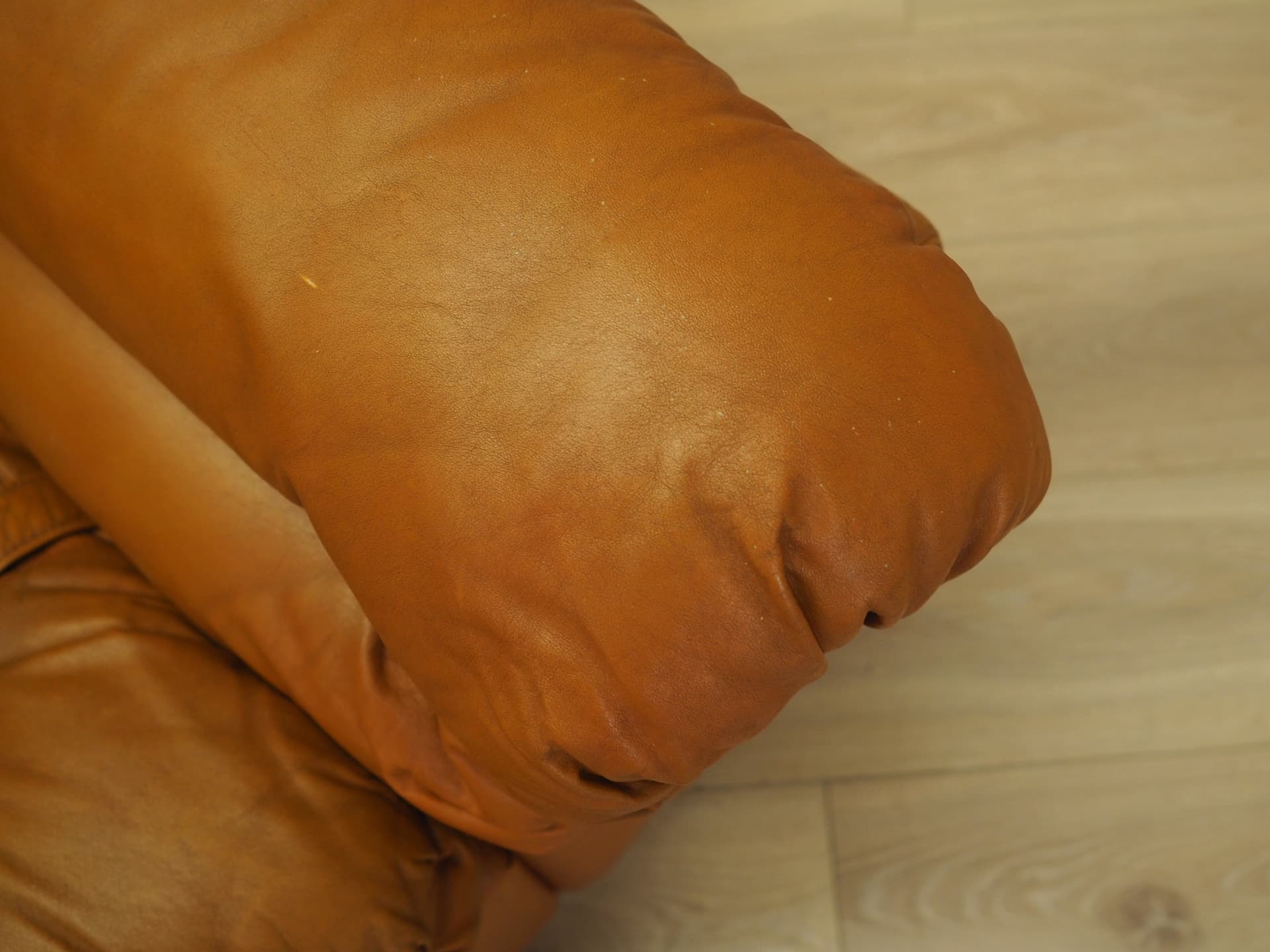 Sofa Space Age, skóra naturalna pomarańczowa, Włochy, lata 60. - 81380