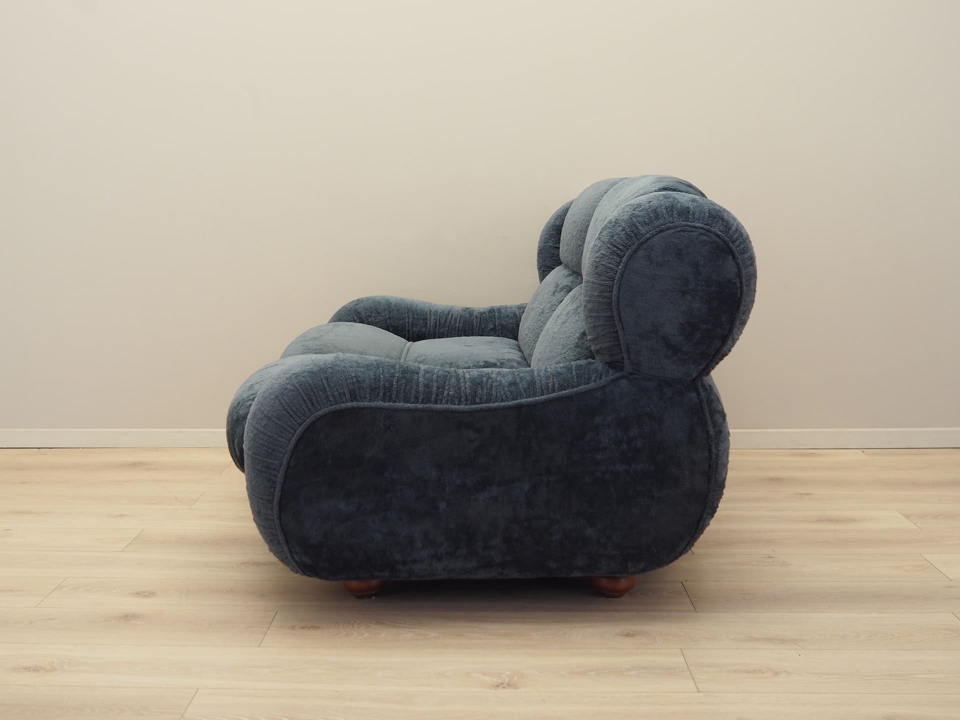 Sofa, granatowy velvet, Włochy, lata 70. - 81598