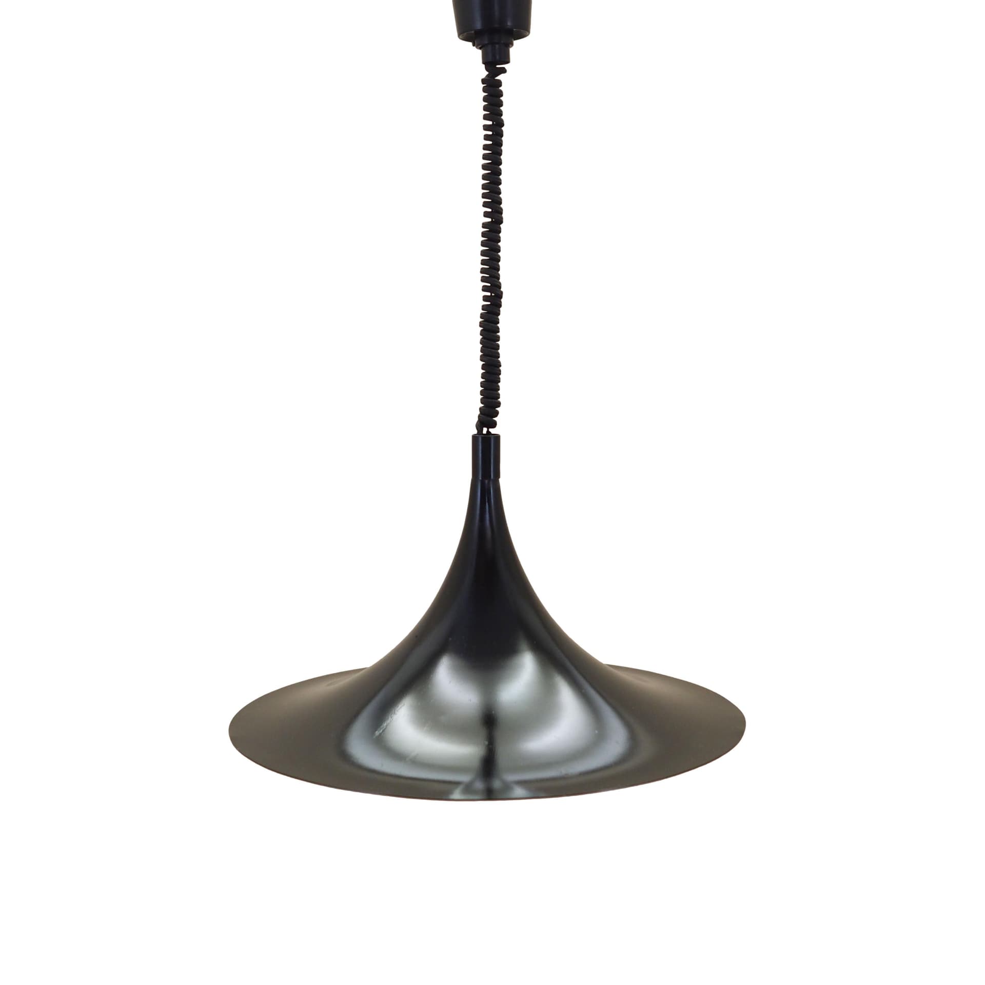Lampa wisząca, czarny metal, Dania, lata 70.