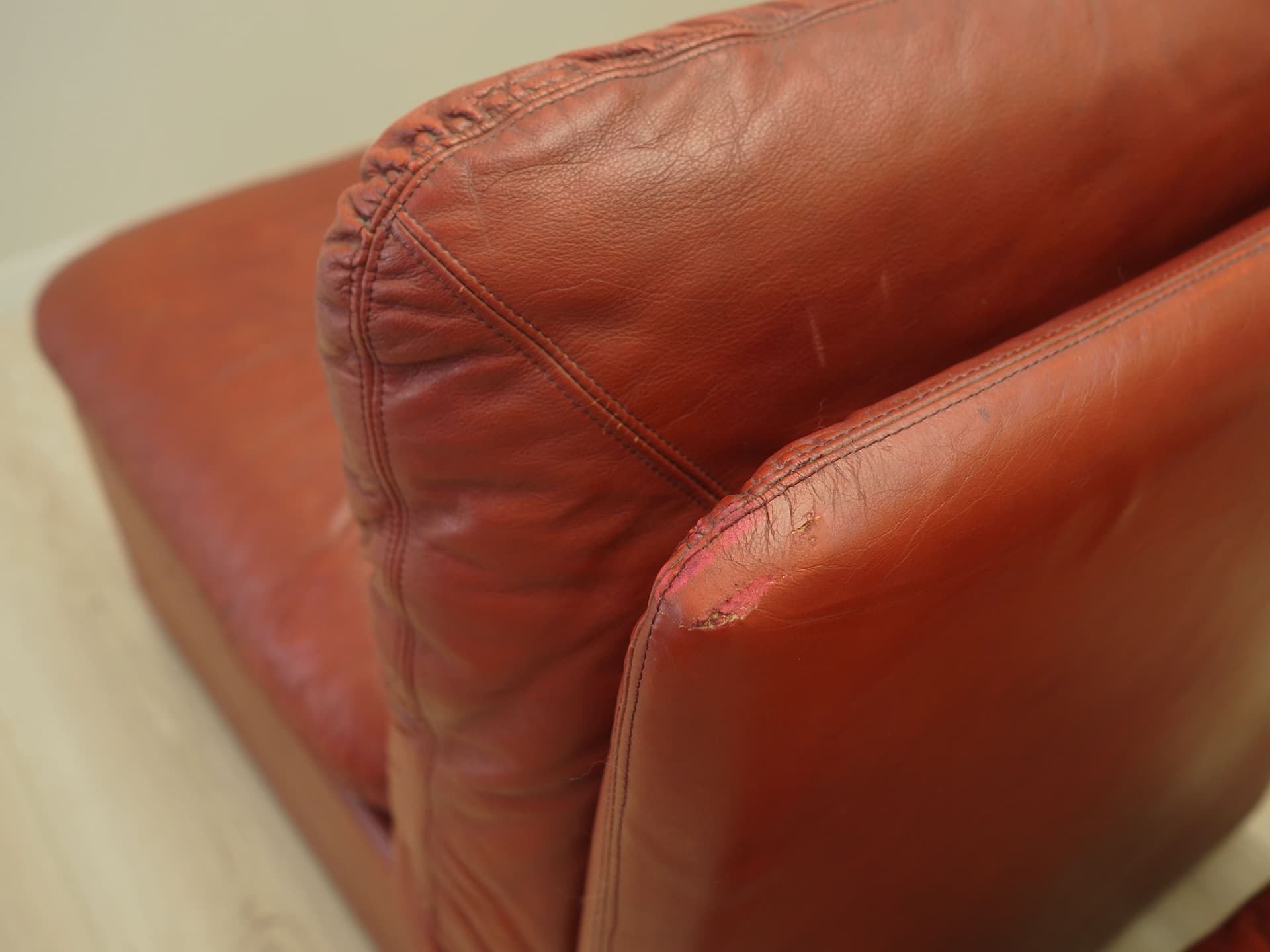 Sofa modułowa, bordowy, skóra naturalna, Włochy, lata 60. - 81873