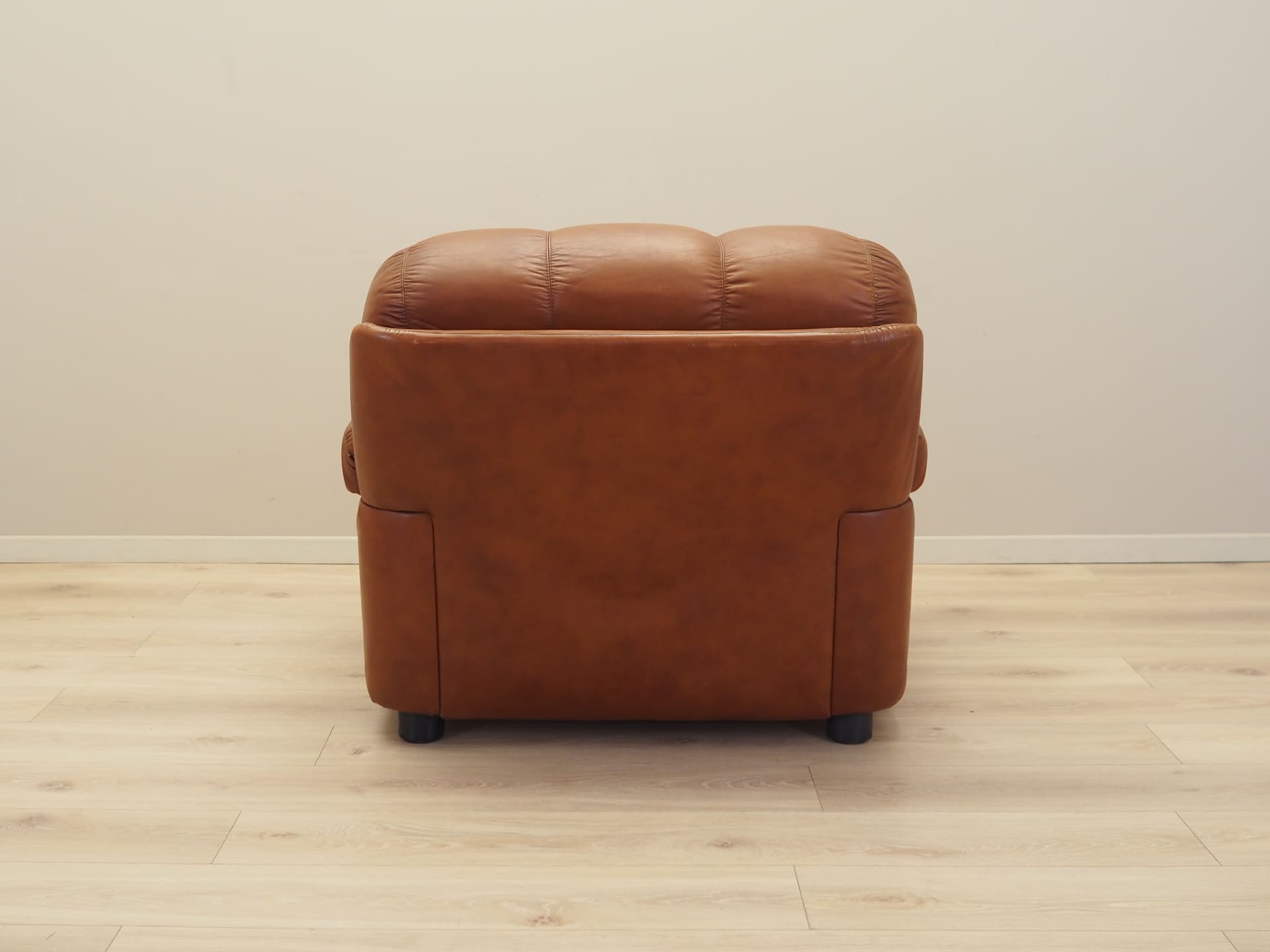 Armchair, brown natural leather, Italy, 1970s. - 81897