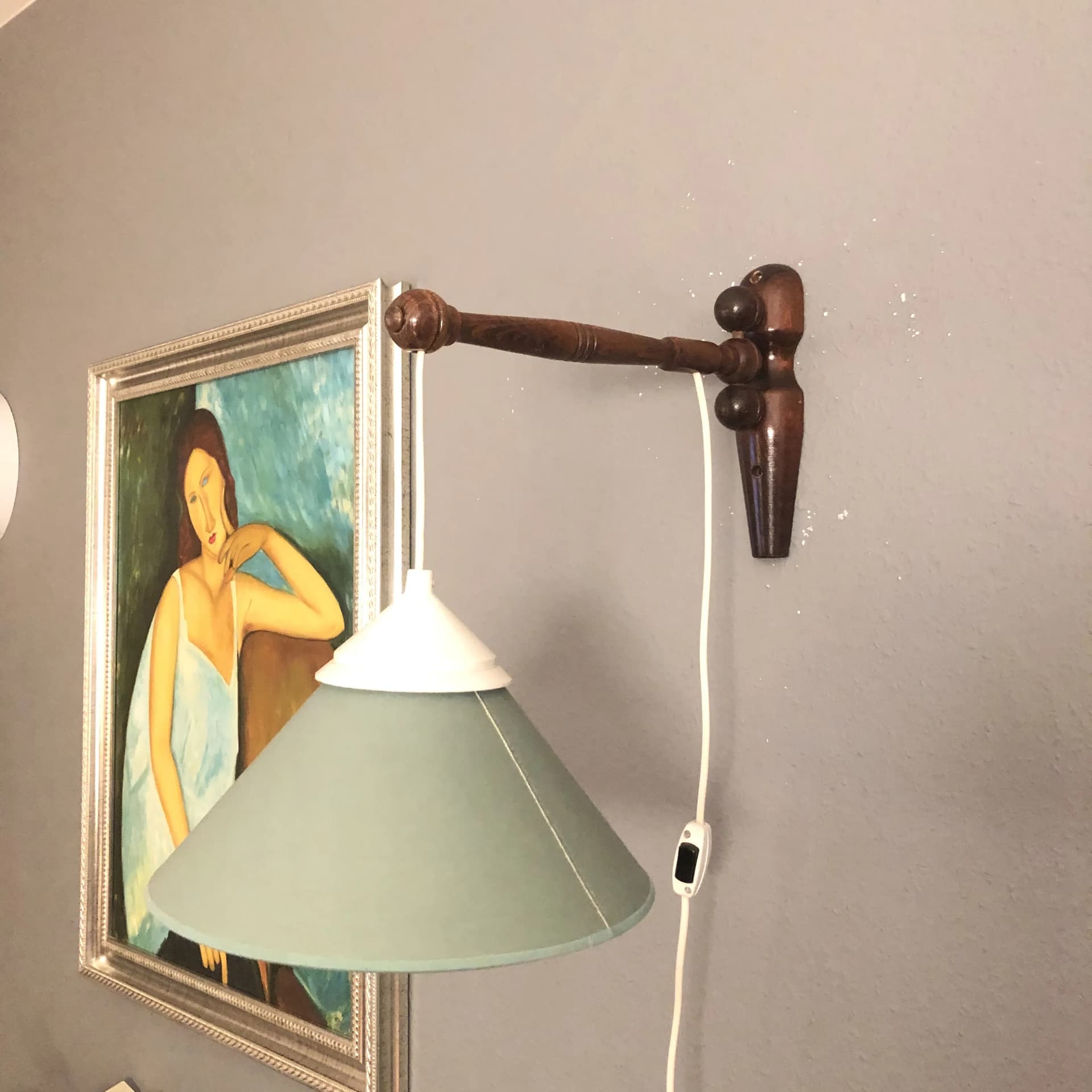 Kinkiet, szałwiowy zielony, Węgry, lata 70. - 82301