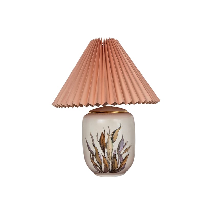 Porcelanowa lampa z plisowanym abażurem firmy Gerold, Niemcy, lata 90