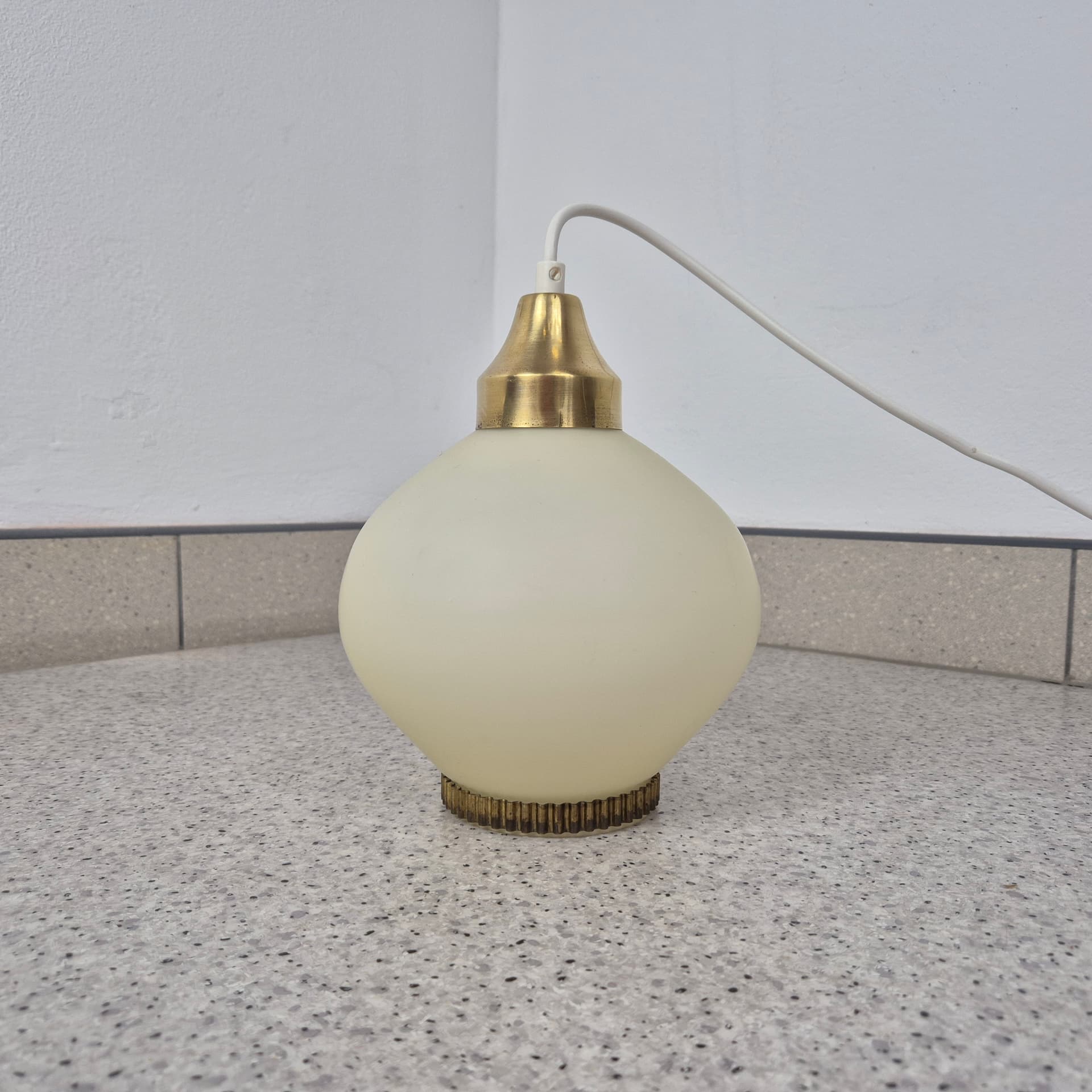 Szklana lampka wisząca, Dania, lata 50 - 82583