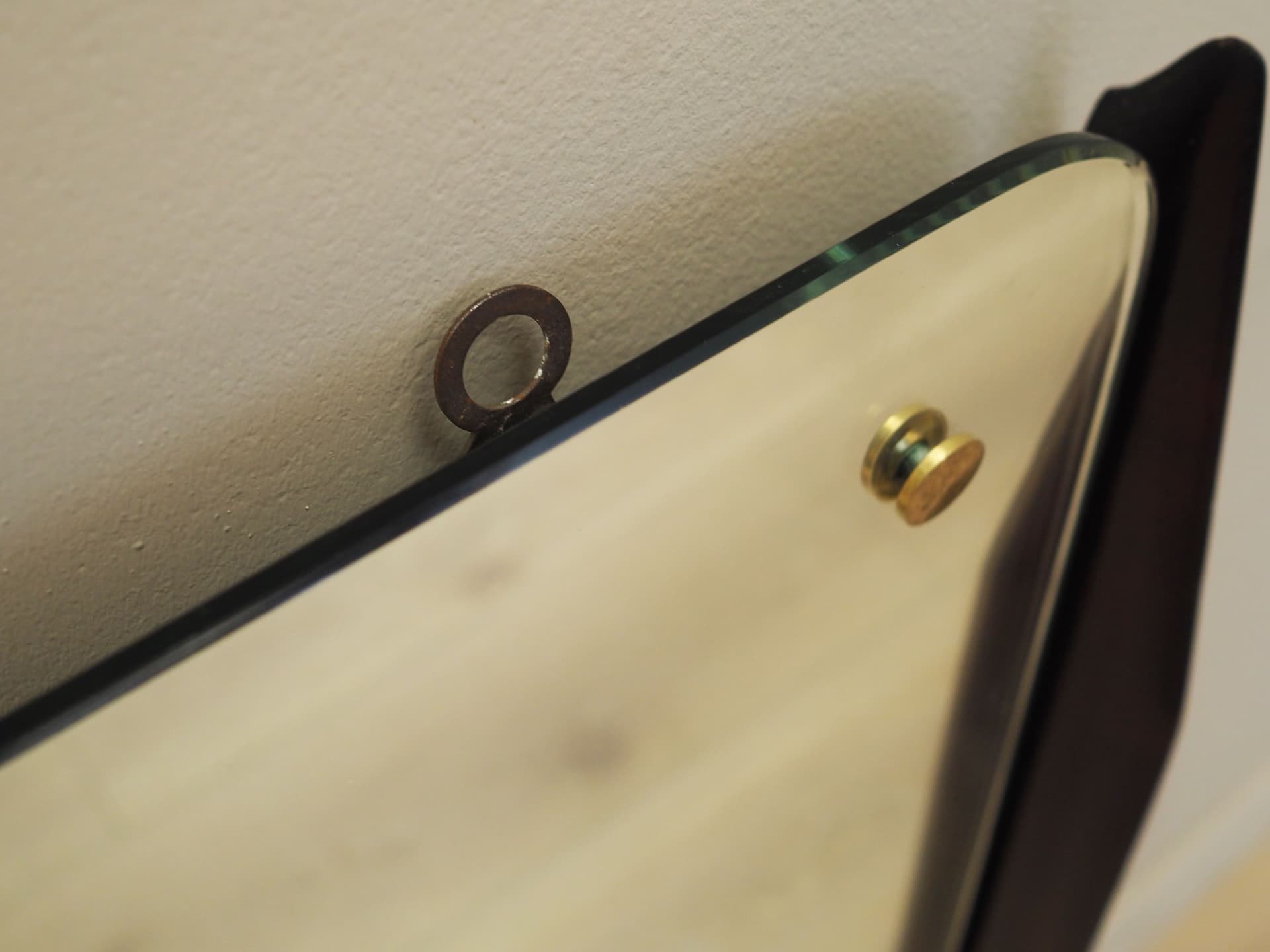 Lustro ścienne, brąz ciemny, mahoń, szkło, Włochy, lata 70. - 82862