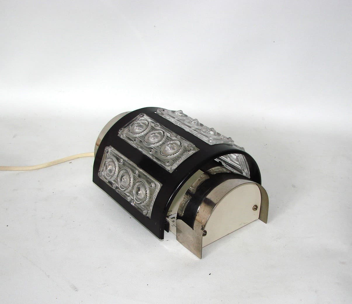 Kinkiet Modern, czarny, stal, szkło transparentne, lata 70. - 82908