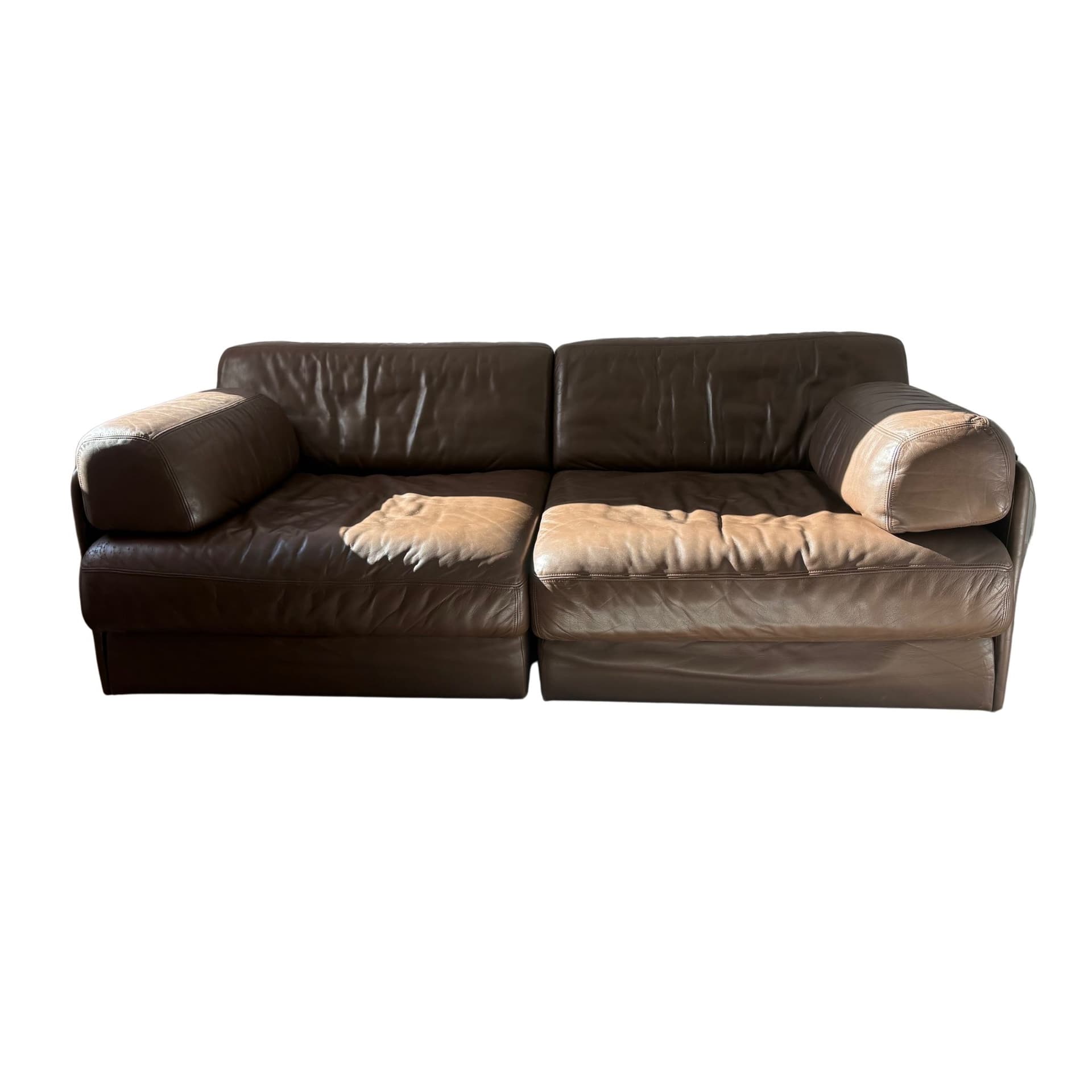 Sofa modułowa DS-76, skóra brązowa, de Sede, Szwajcaria, lata 70.