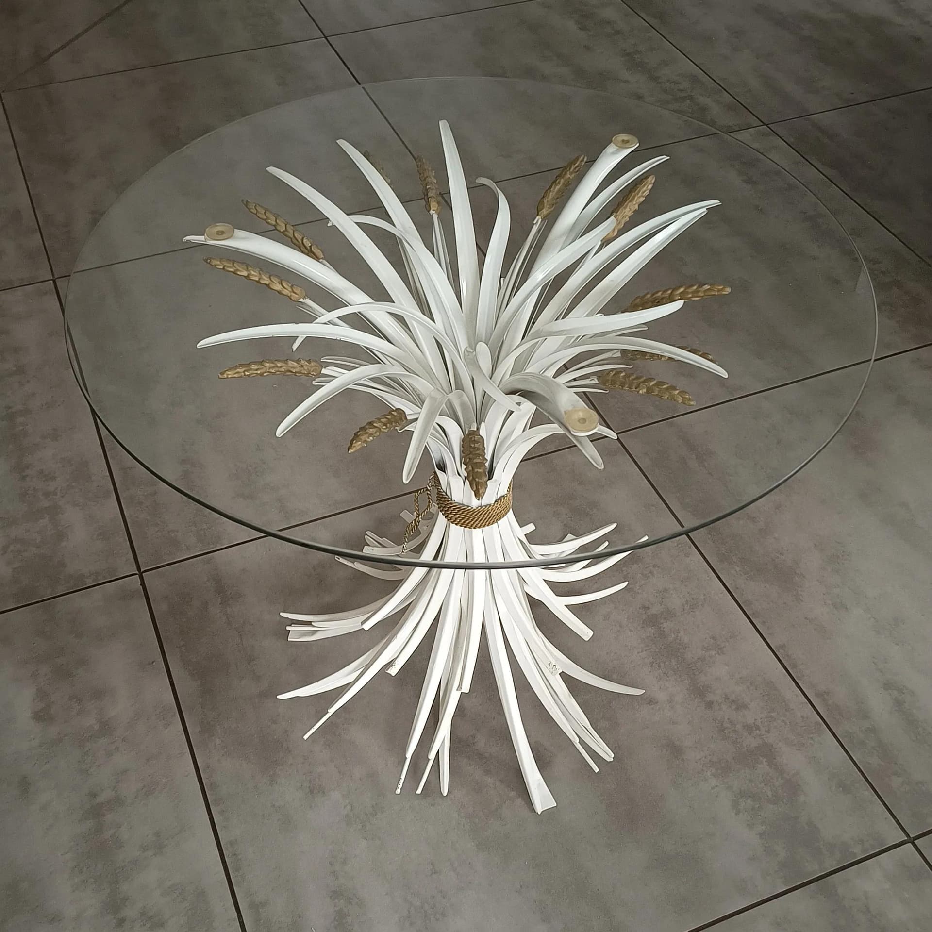 White Glass Coffee Table, Hollywood Regency Style, 1970s - 82977