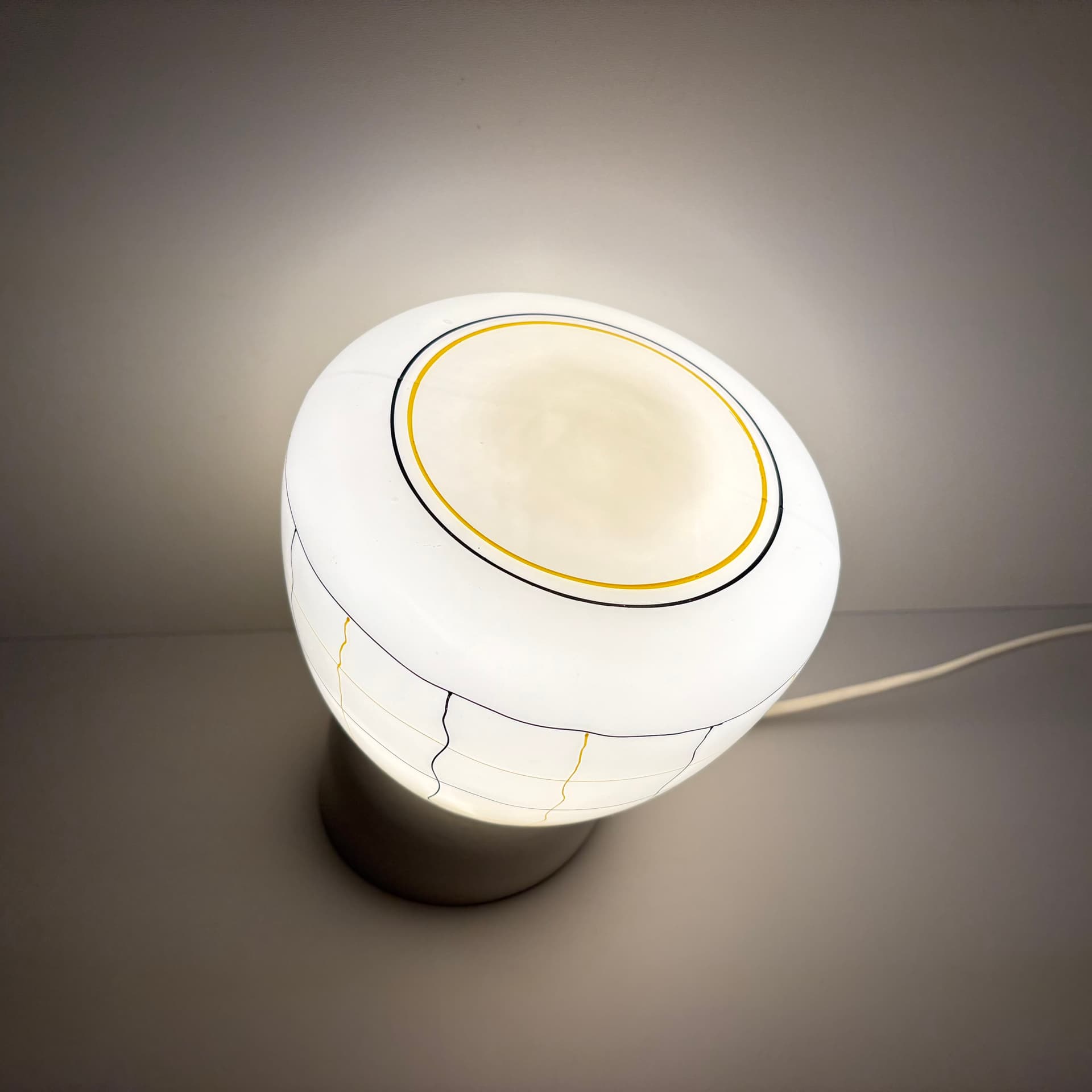 Kinkiet, ivory white, szkło, ceramika, Dania, lata 70. - 83128