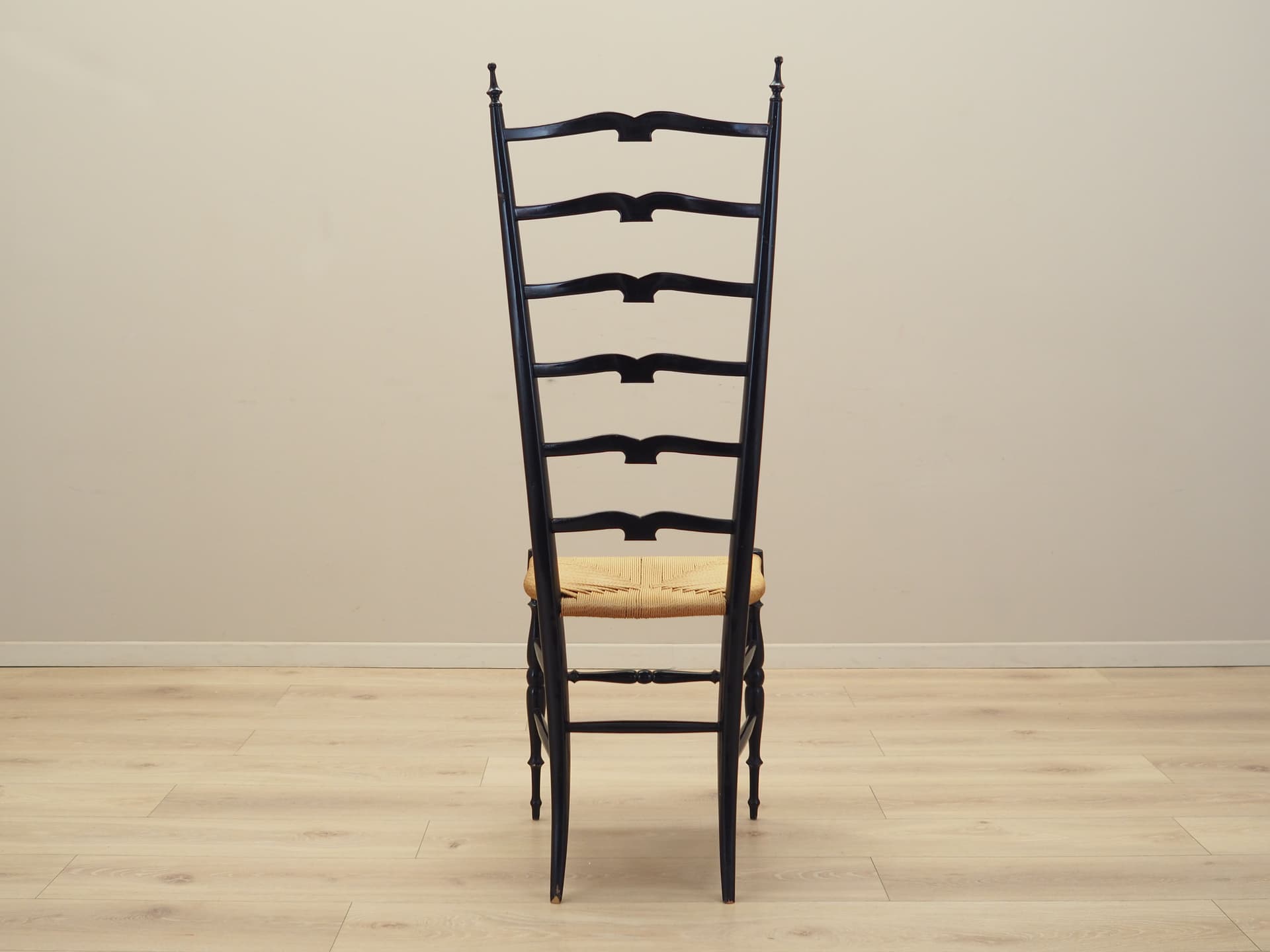 Chair Chiavari, black beech, rattan, by G. Ponti, Italy, 1950s. - 83200