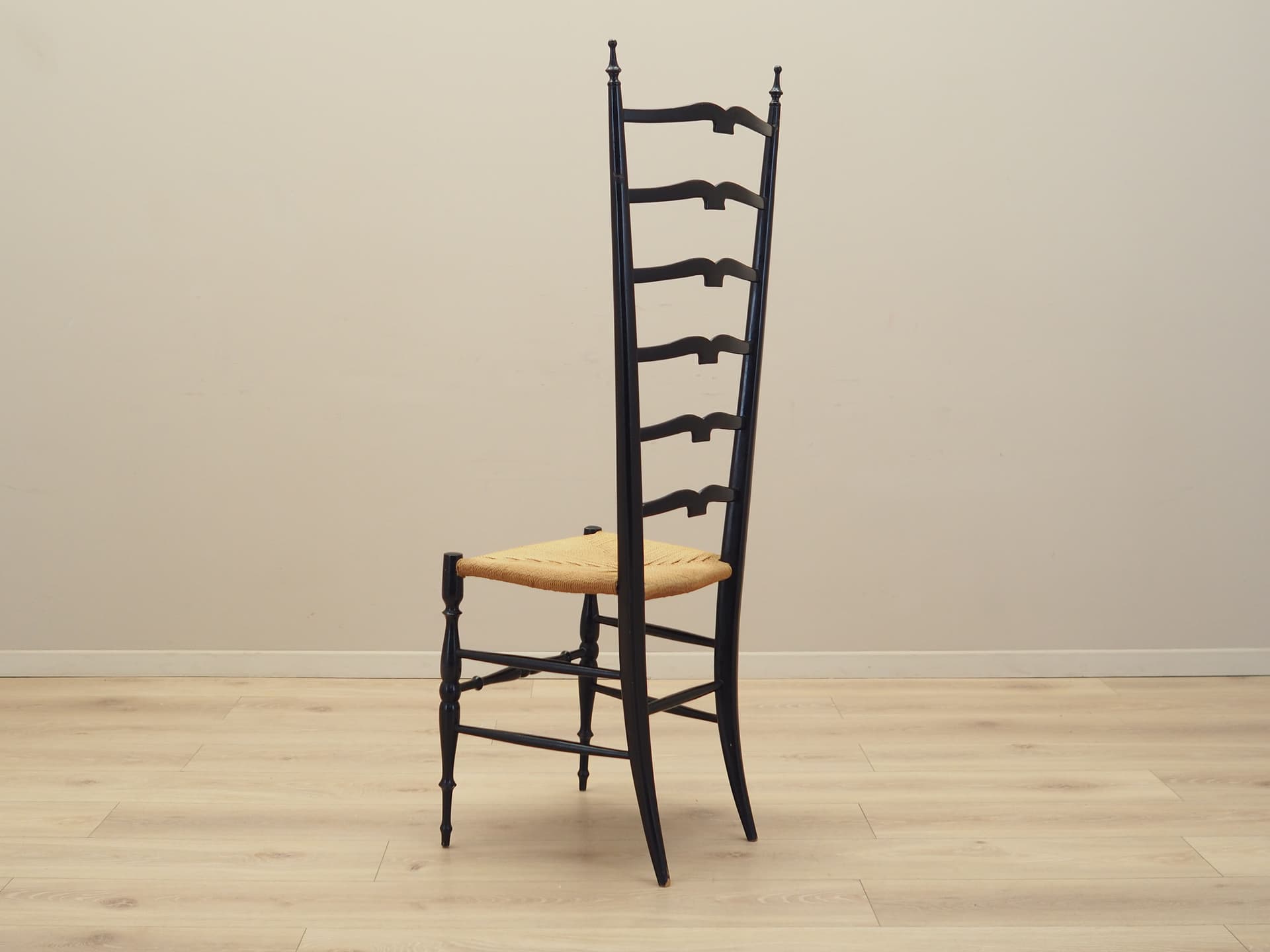 Chair Chiavari, black beech, rattan, by G. Ponti, Italy, 1950s. - 83199