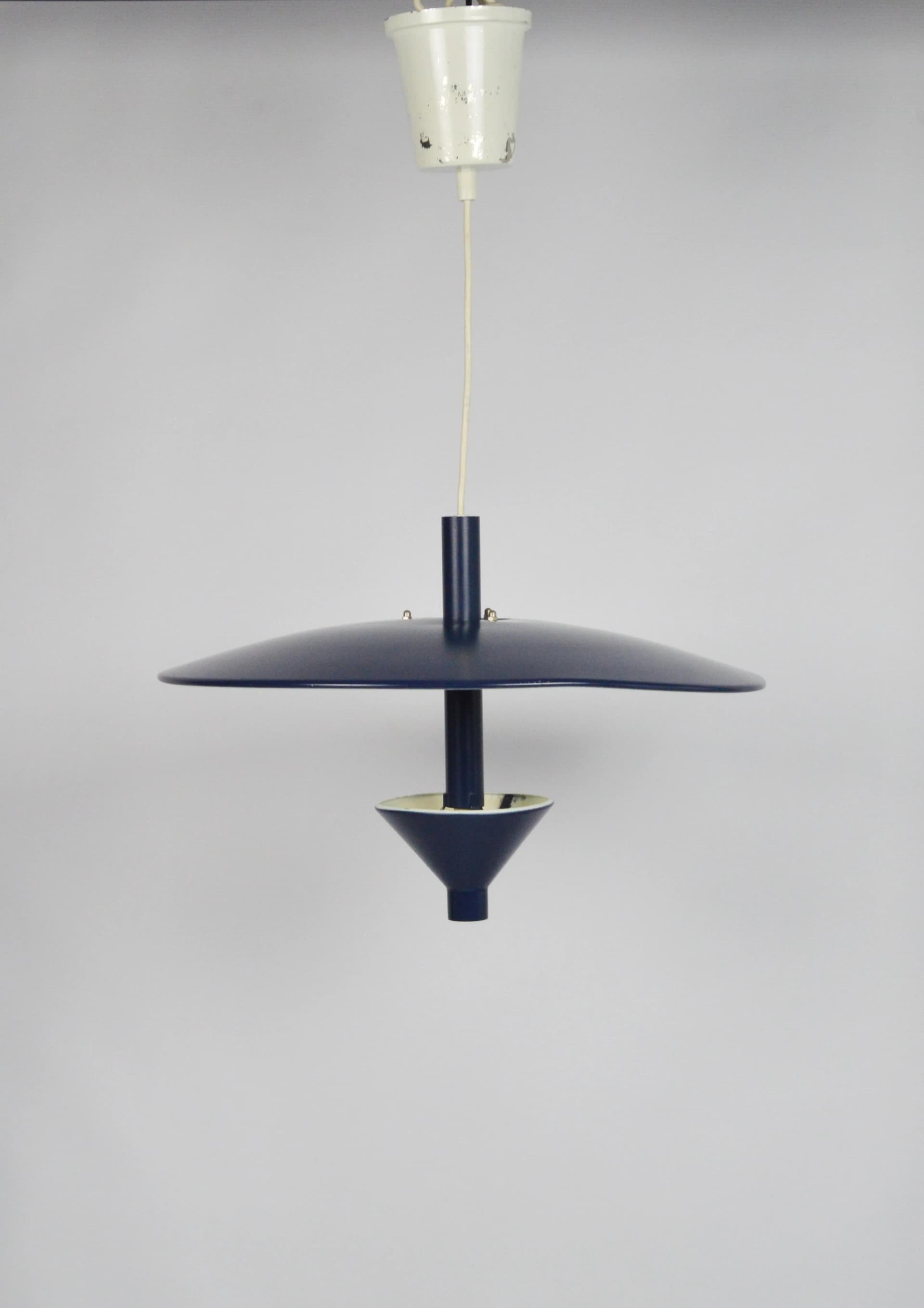 Lampa wisząca, navy blue, metal, Belid, Szwecja, lata 80. - 87158