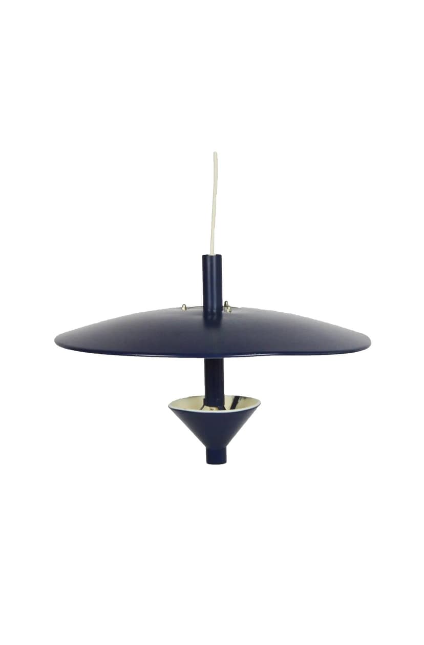 Lampa wisząca, navy blue, metal, Belid, Szwecja, lata 80.