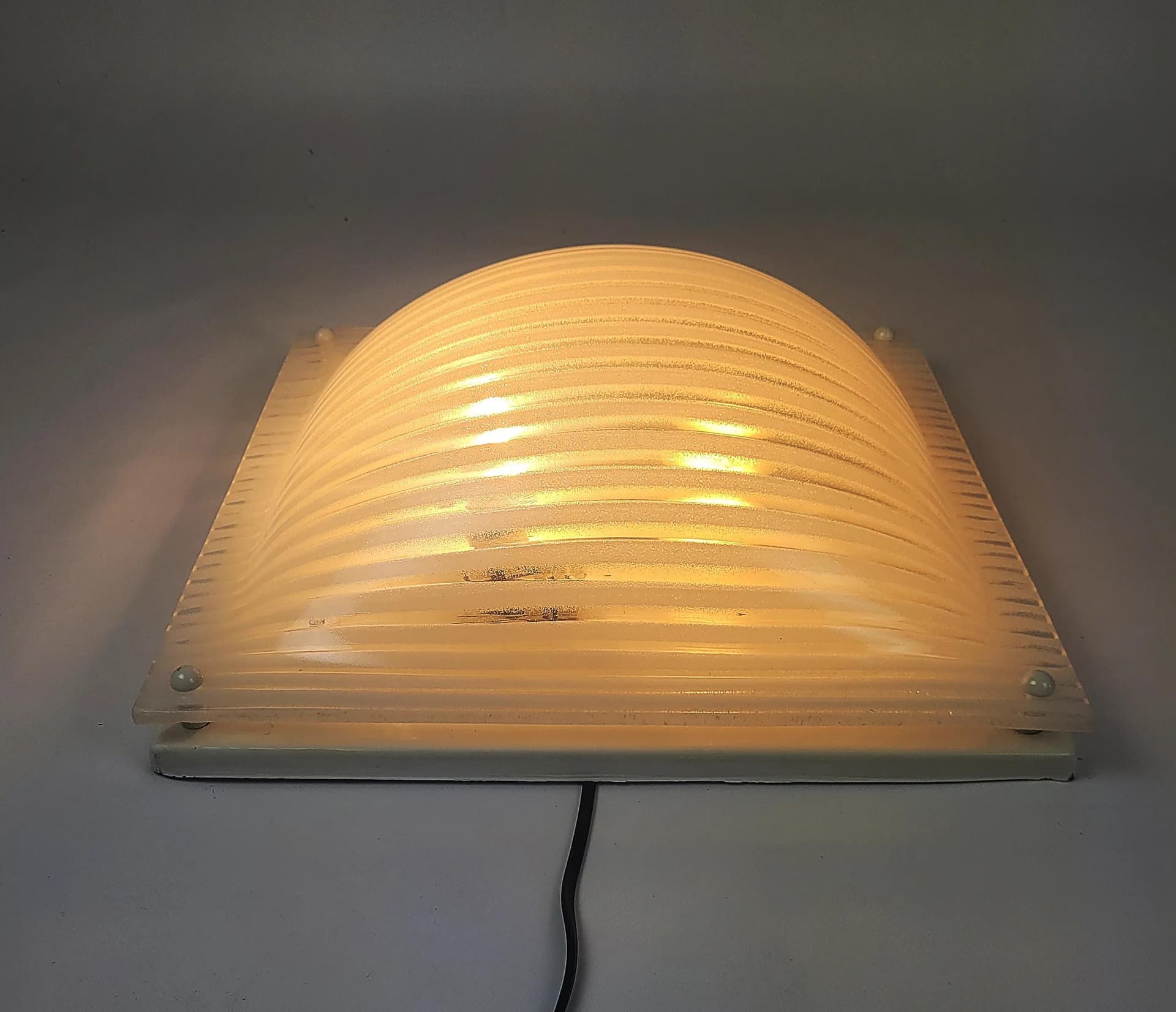 Plafon Space Age, ivory white, akryl, Polska, lata 70. - 87142