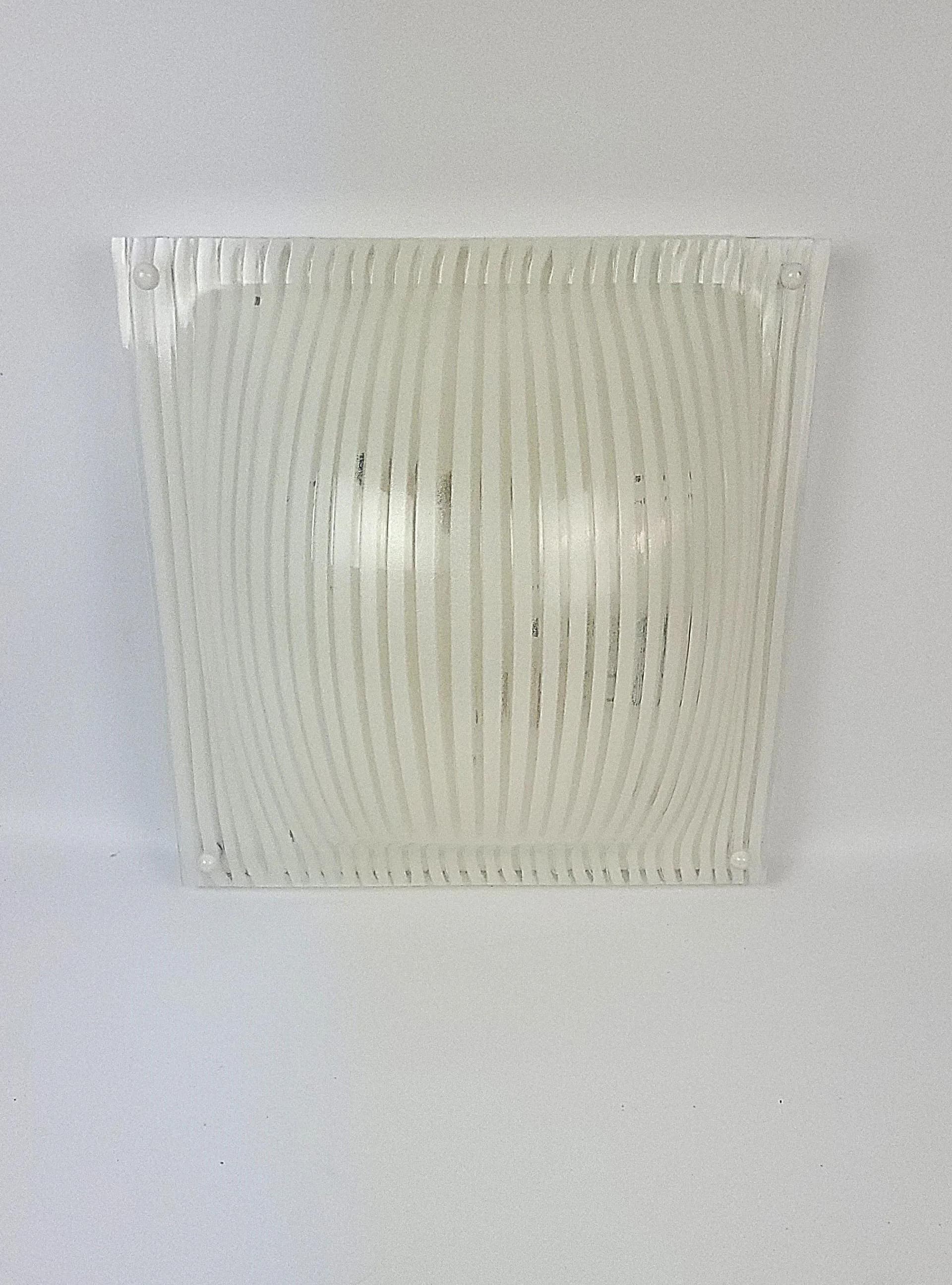 Plafon Space Age, ivory white, akryl, Polska, lata 70. - 87145