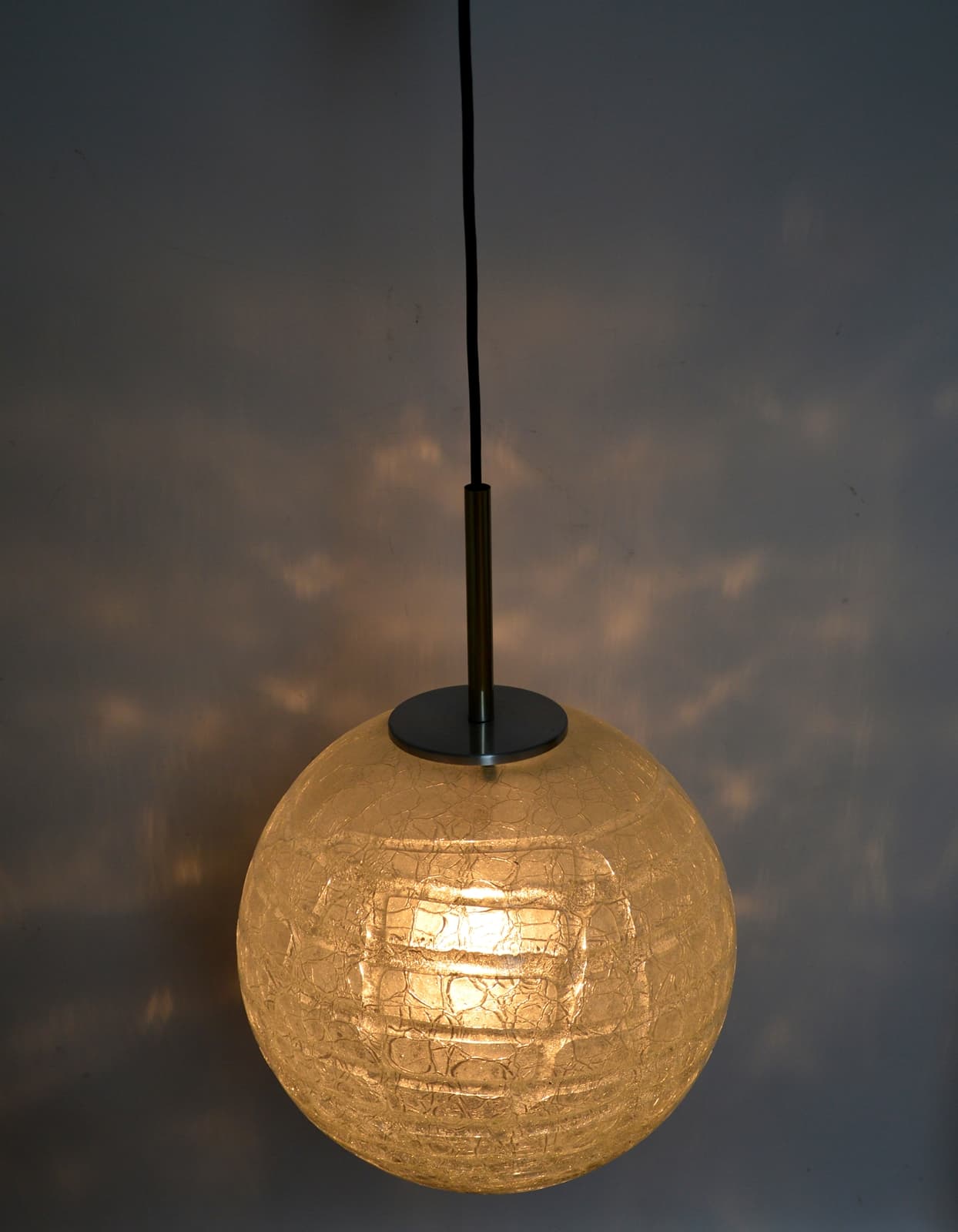 Lampa wisząca Doria, szkło białe, Doria Leuchten, Niemcy, lata 70. - 87123