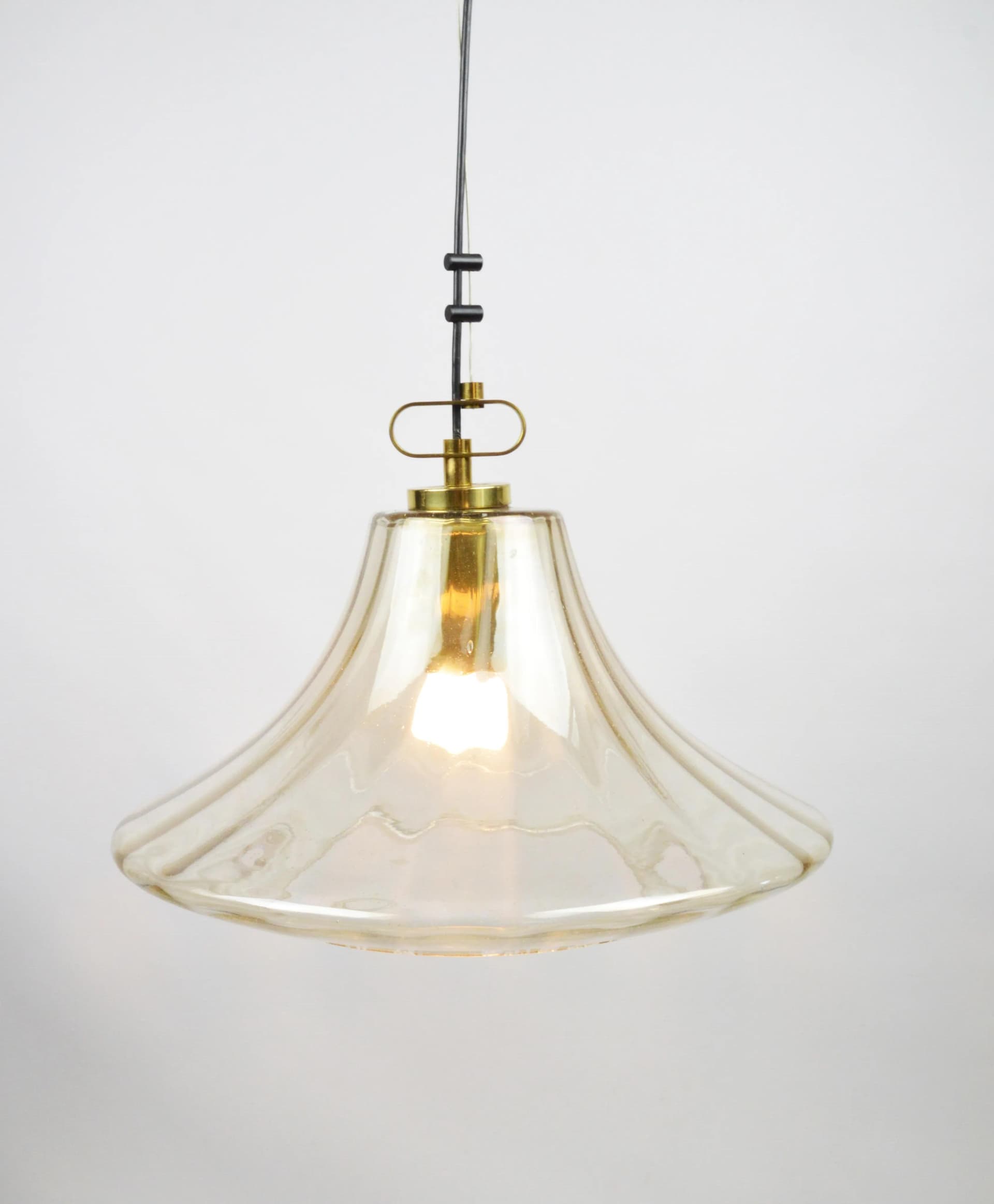 Lampa wisząca, Limburg, transparentne szkło, Niemcy, lata 70. - 87111
